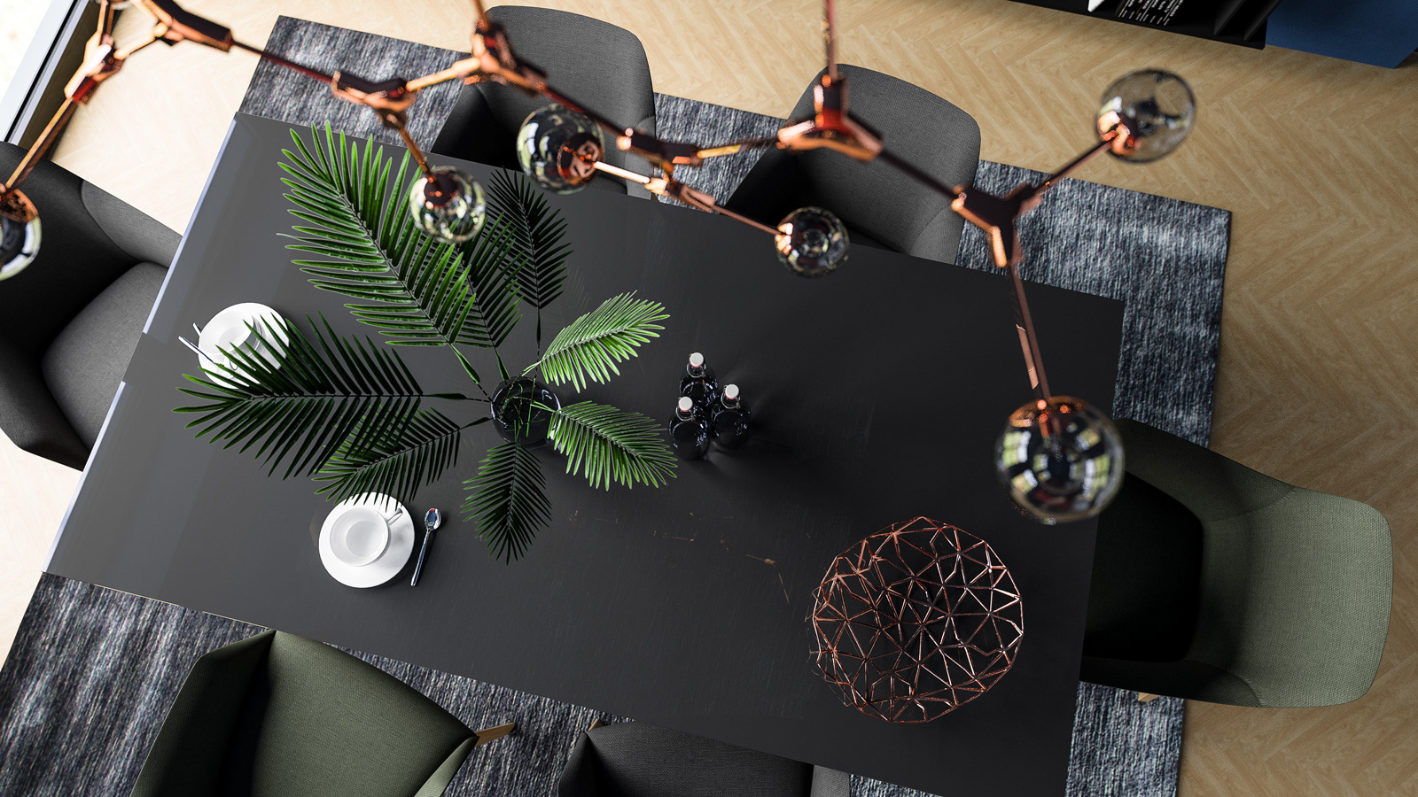 梦幻北欧风，海军蓝餐厅设计-7