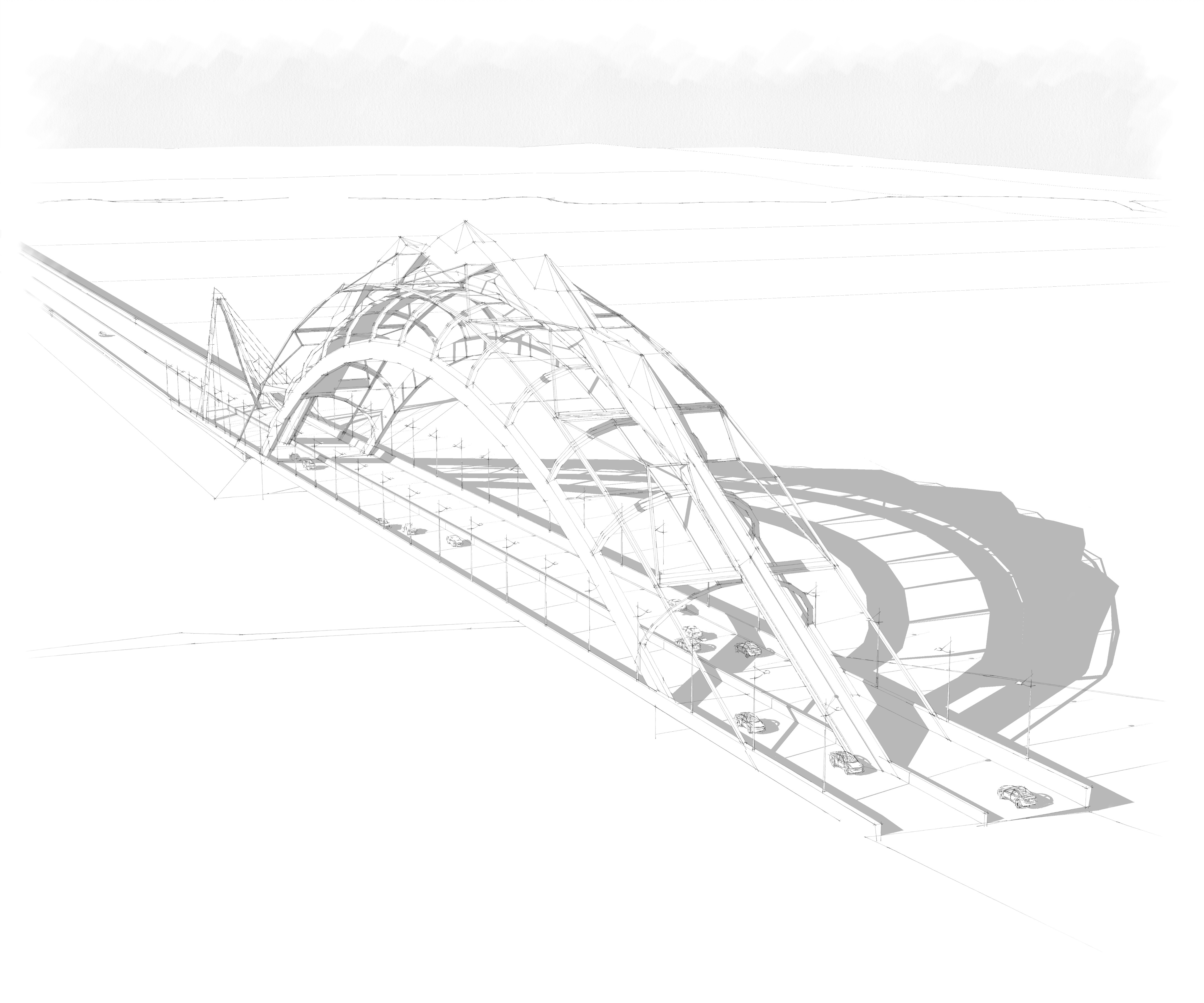 结合鲟鱼元素的 Azerbaijan 地标性桥梁设计-3