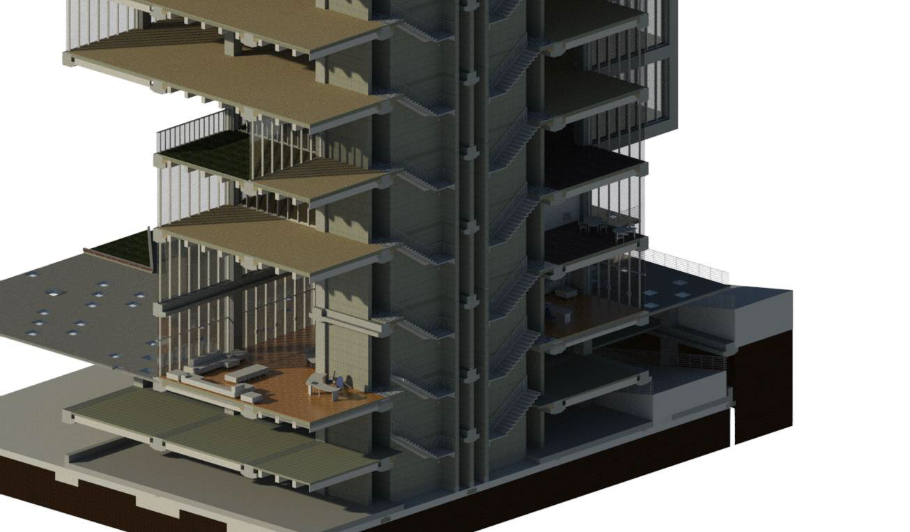 丹麦天空村 Rodovre 混合用途塔楼的 BIM 协调项目-22