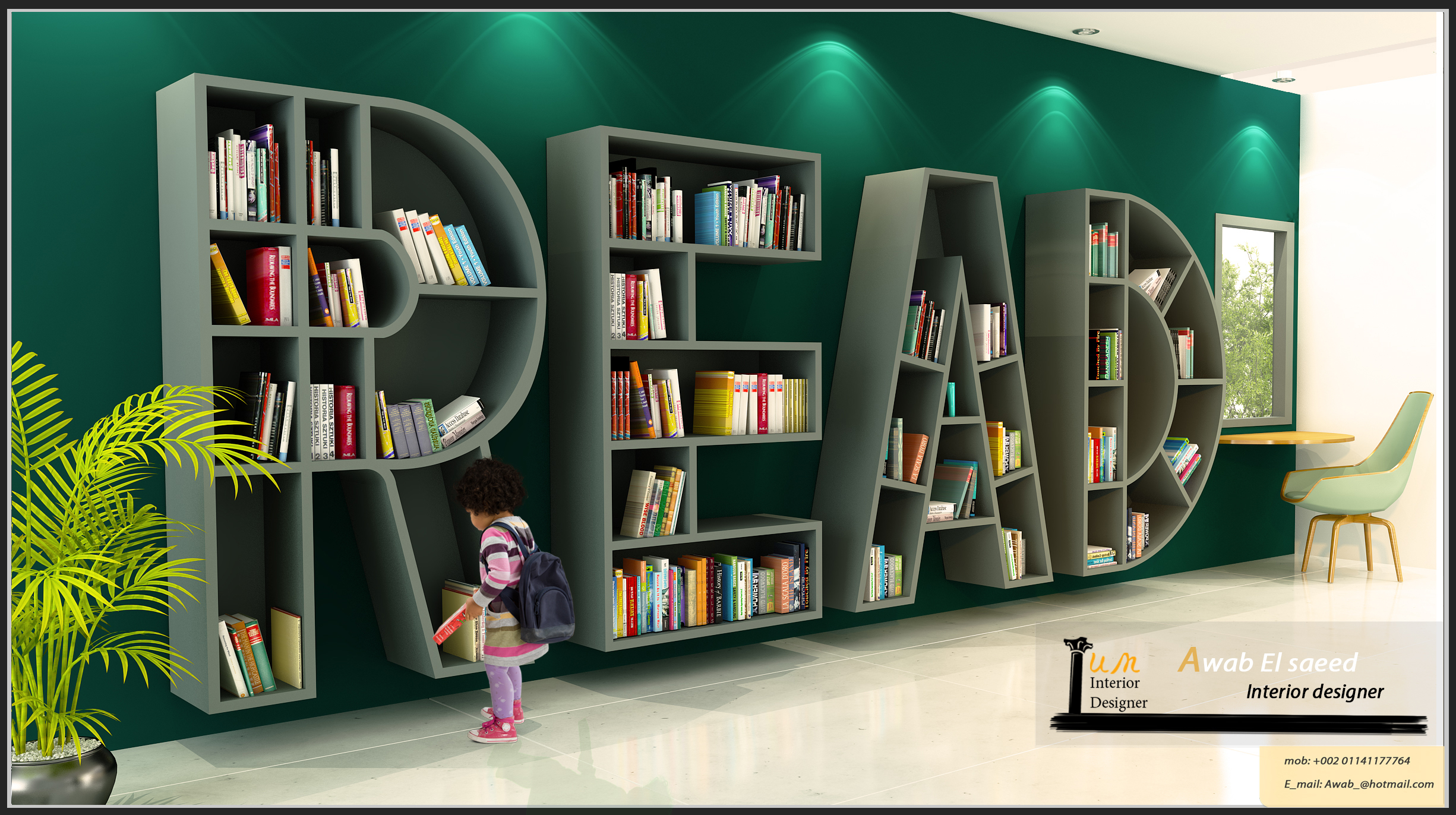 字母元素打造的现代图书馆设计-2