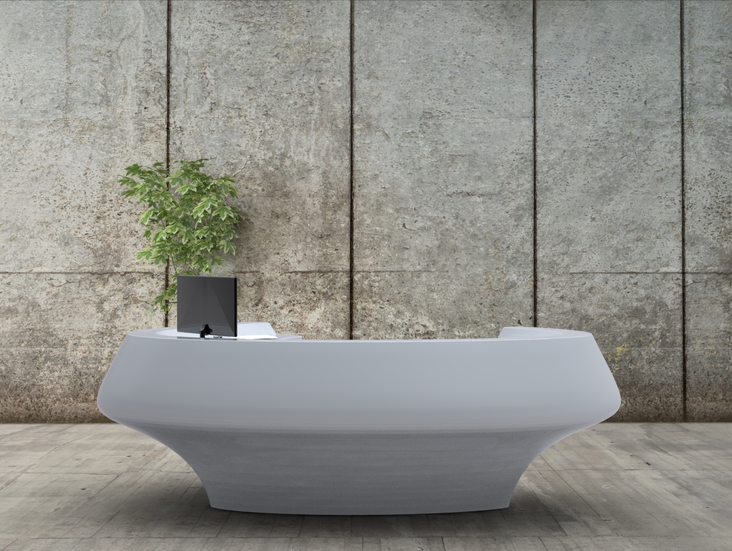 有机造型飞翼接待台-5