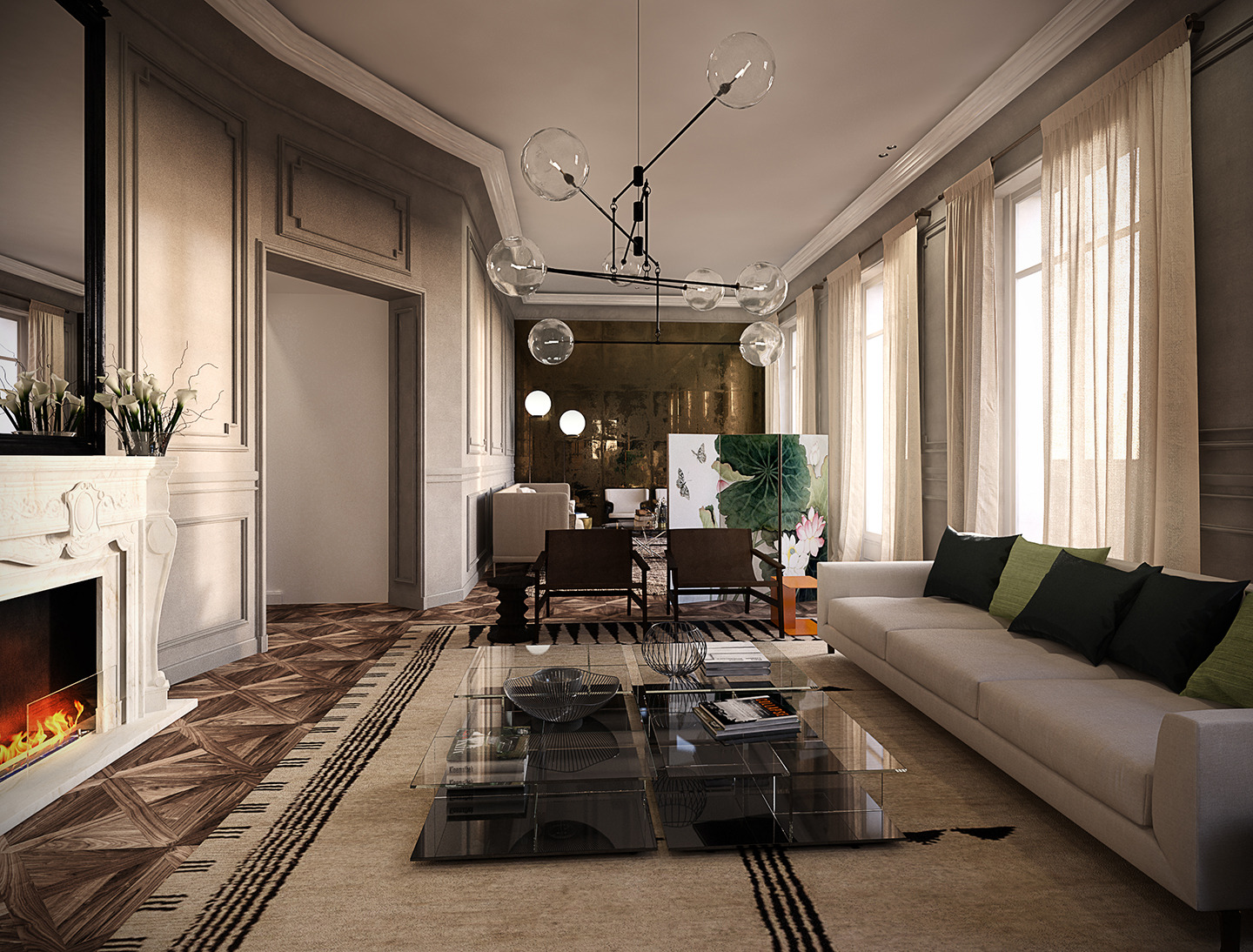 巴黎复式公寓 | 古老建筑中的现代居住艺术-4