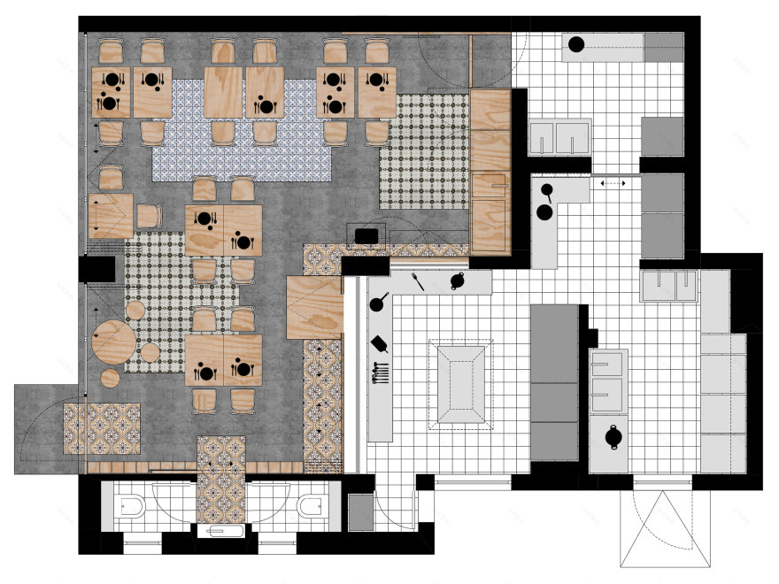 旧建筑中的色彩盛宴——2015 年索非亚小吃吧设计-7