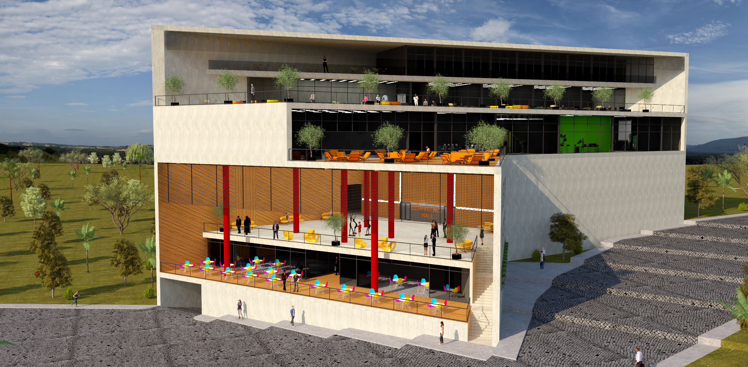 热带气候下的半开放式影院设计——以 Rwanda 的 King's Palace 为灵感-5