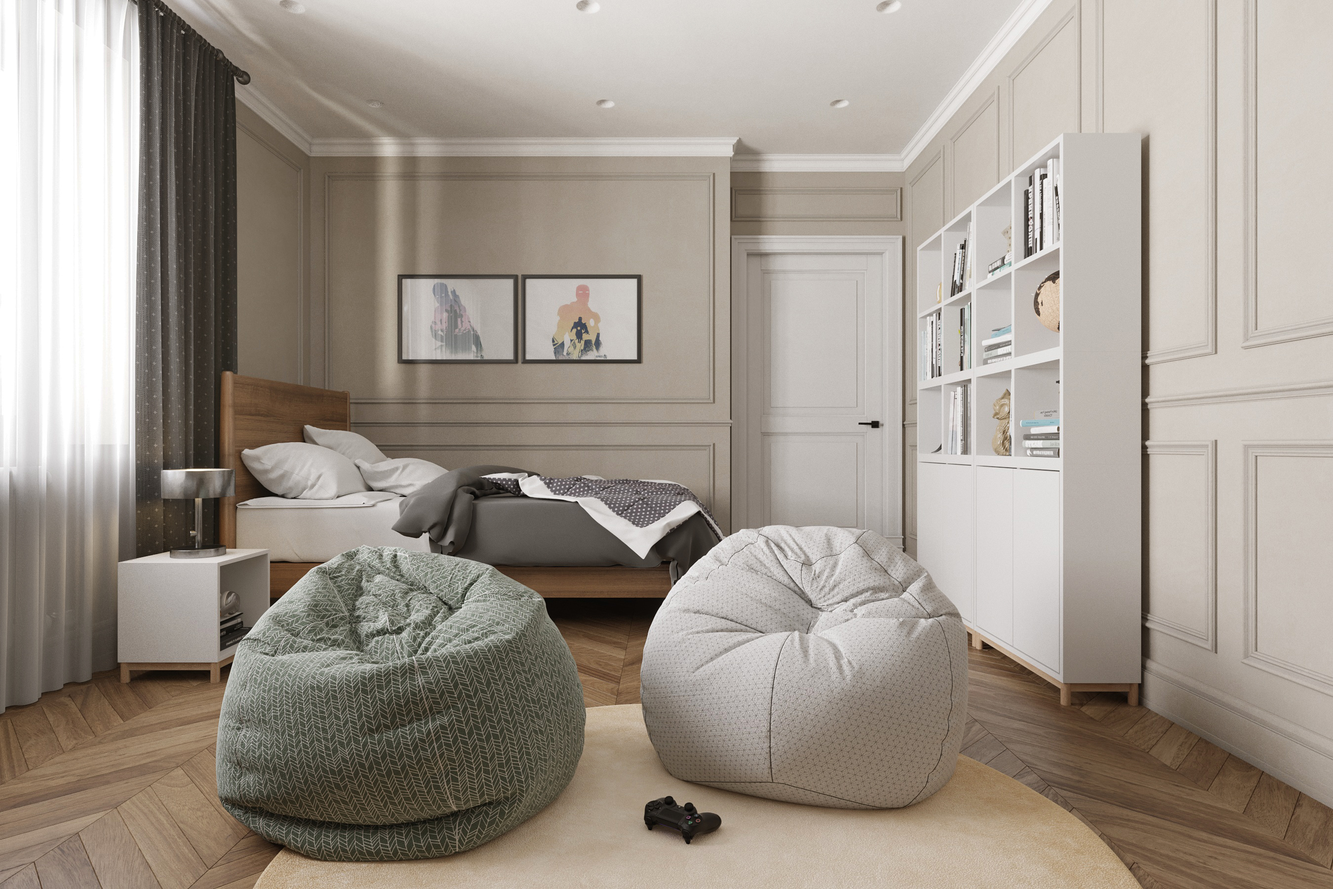 俄罗斯家庭住宅二楼现代与古典的完美融合-16