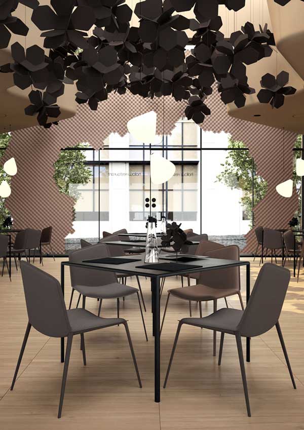 花朵形状装饰的Hollow餐厅-0