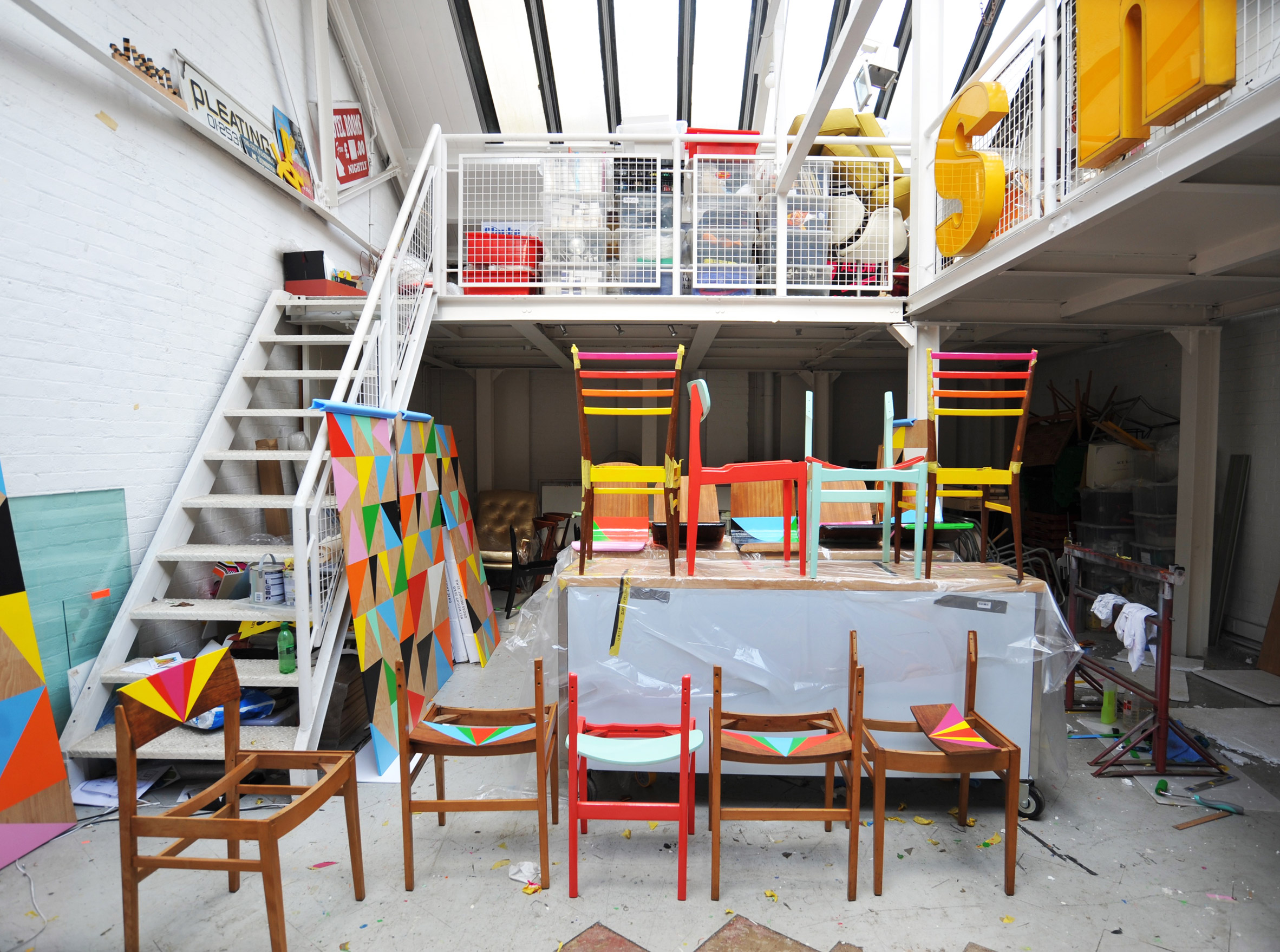Morag Myerscough designs colourful interiors for London arts centre-17