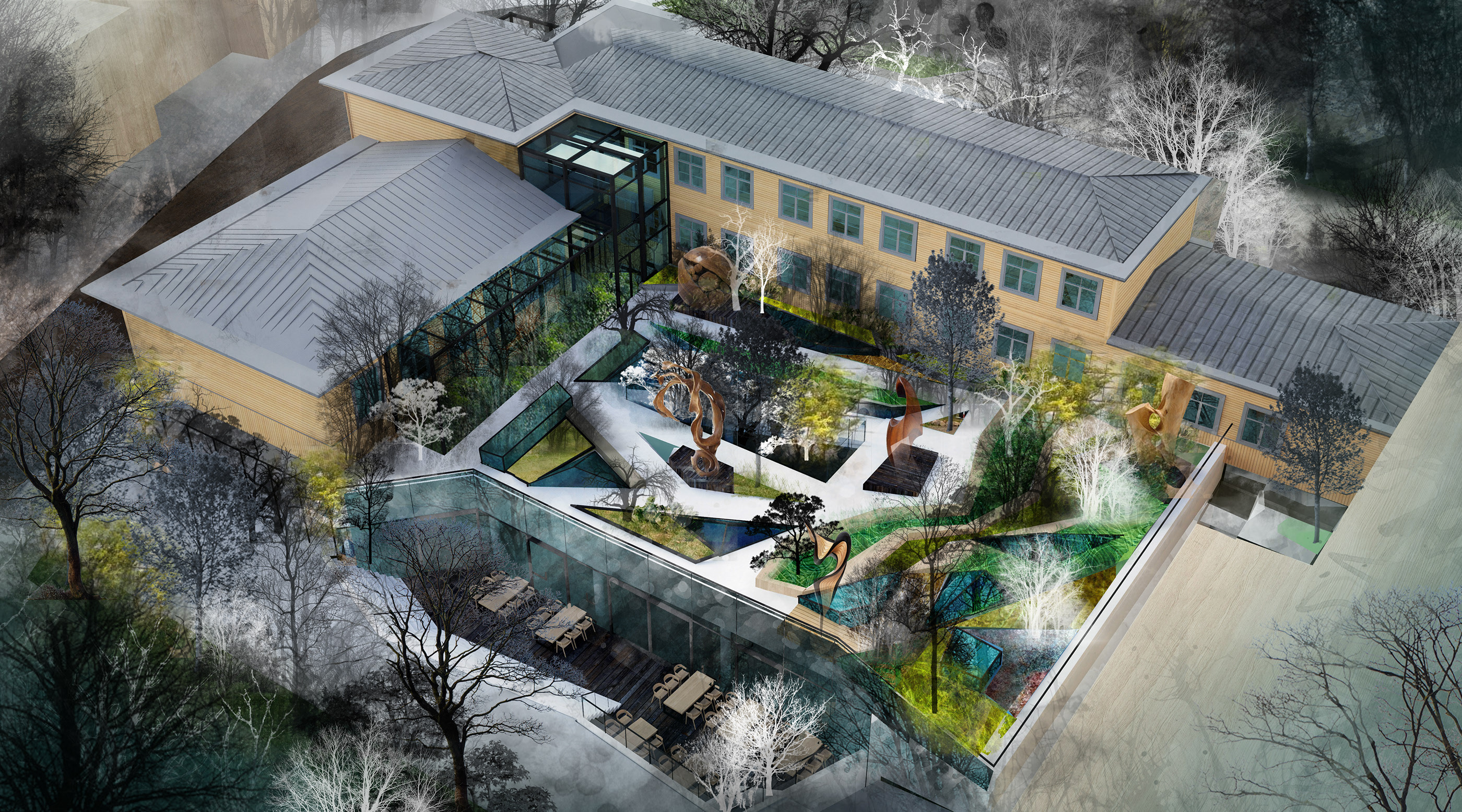 绿意盎然的比亚沃维耶扎木中心——旧校舍的现代重生-1