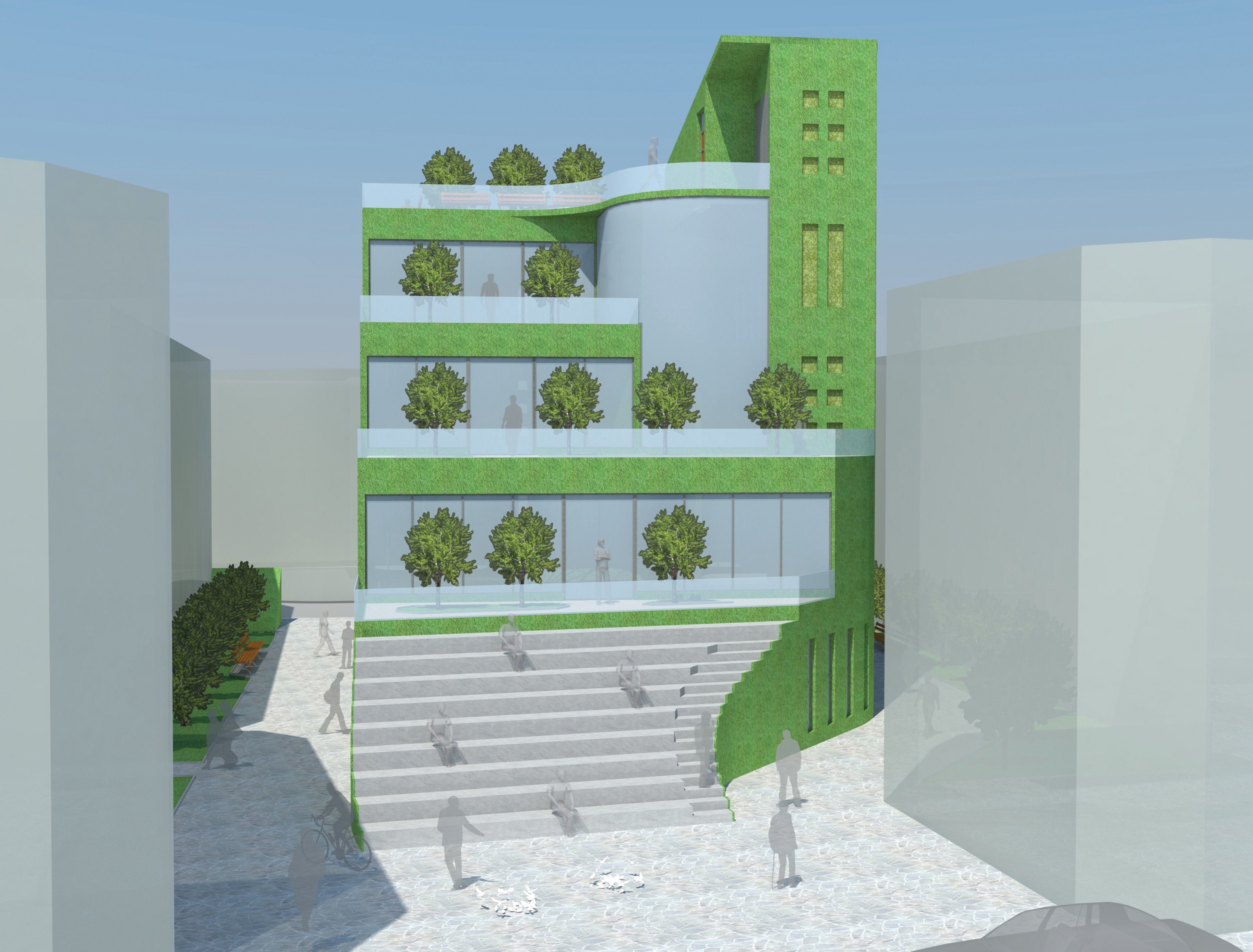 2014 年可持续建筑设计与绿色屋顶的融合-3