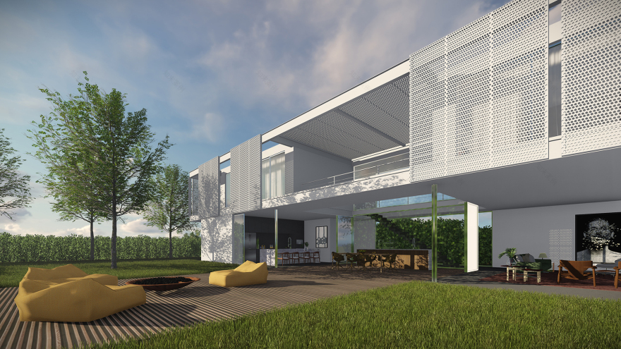 悬浮金属结构光影交织的宜居空间-3