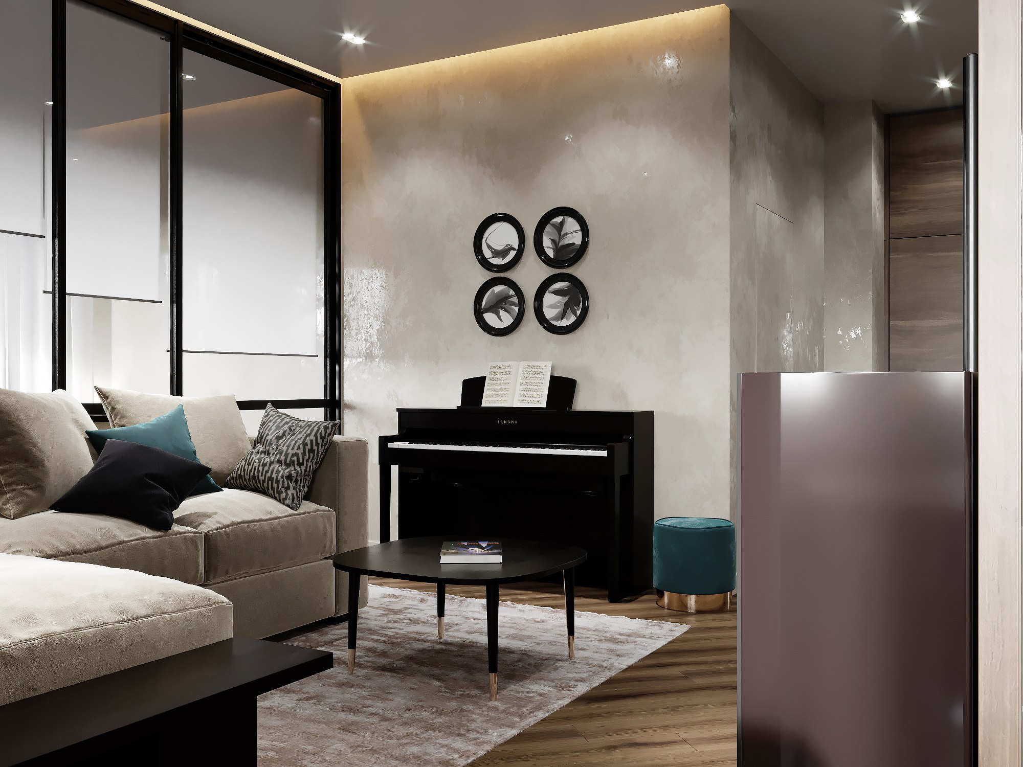 浪漫法式客厅，温馨和谐的家庭角落-29