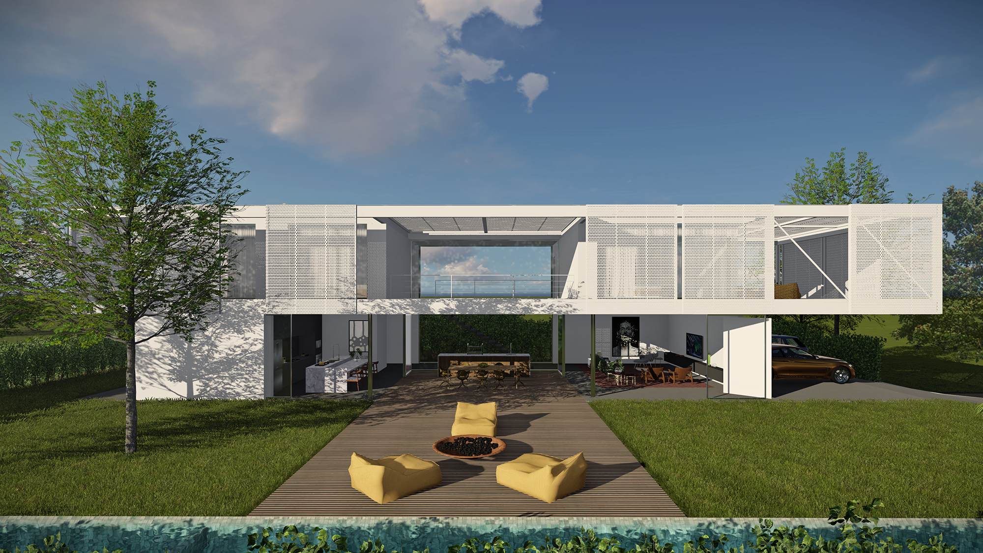 悬浮金属结构光影交织的宜居空间-2