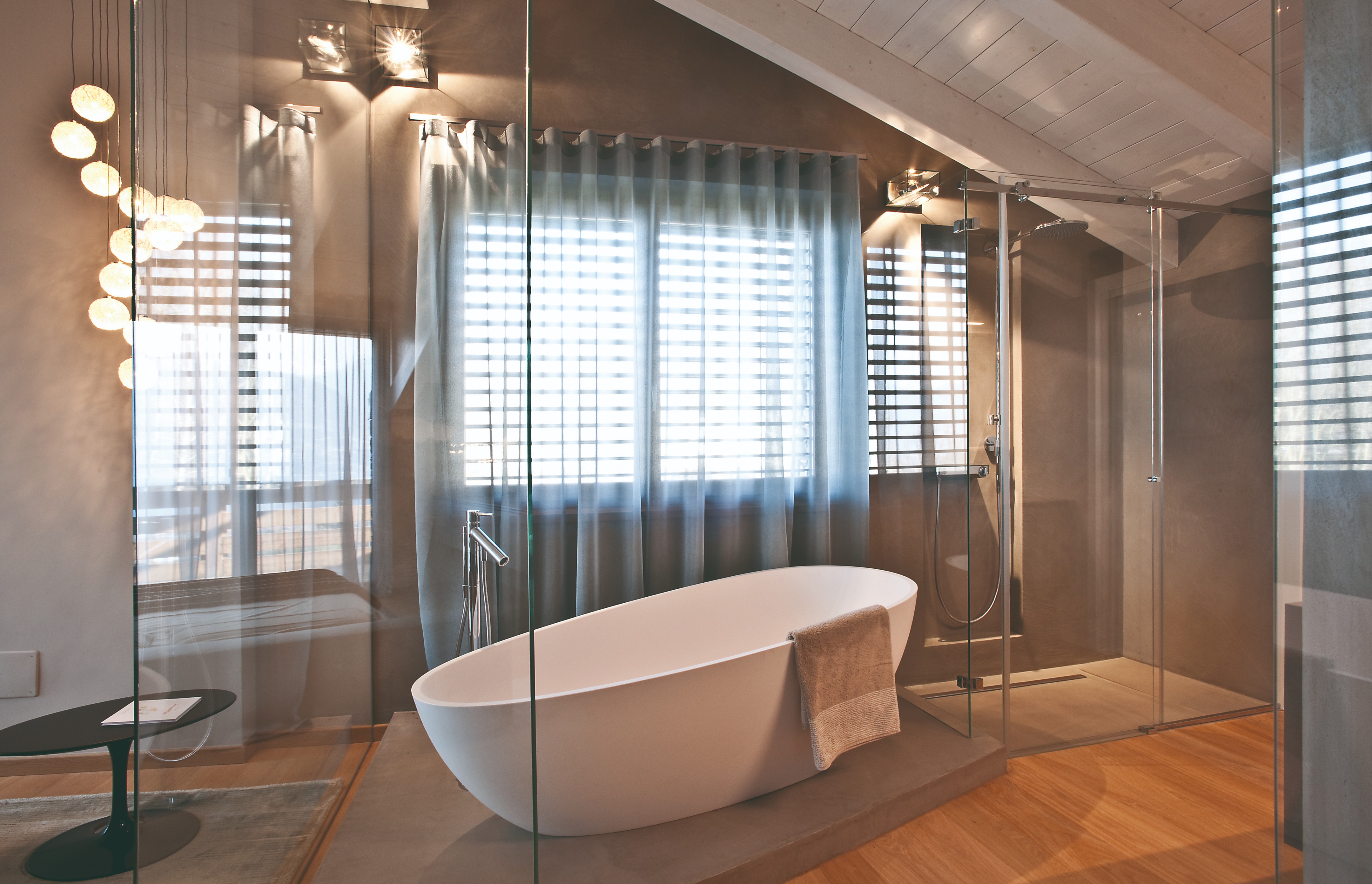 别墅，餐厅·木材和石头-16