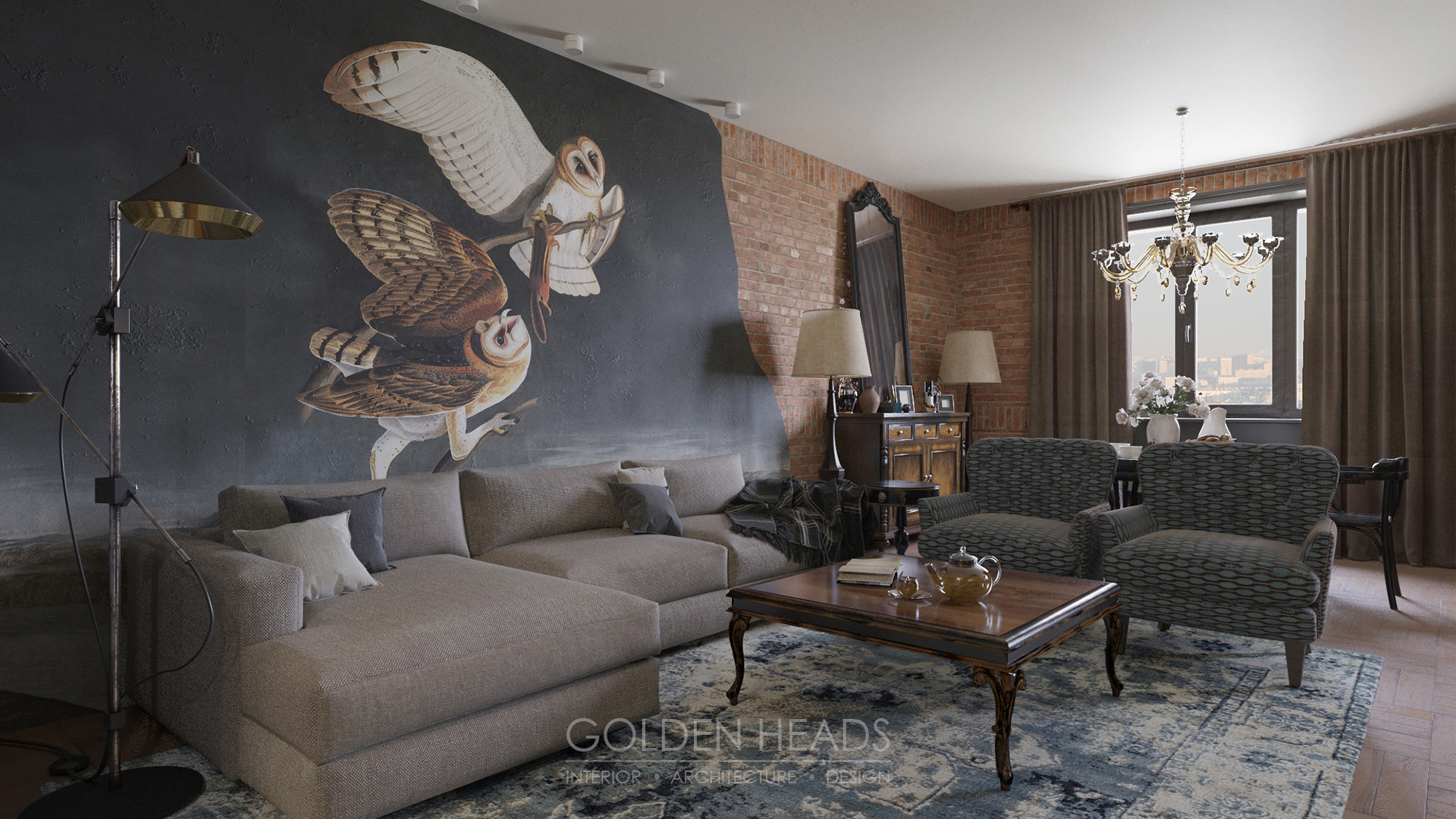 梦幻秋日林地，智慧猫头鹰的现代寓所-1