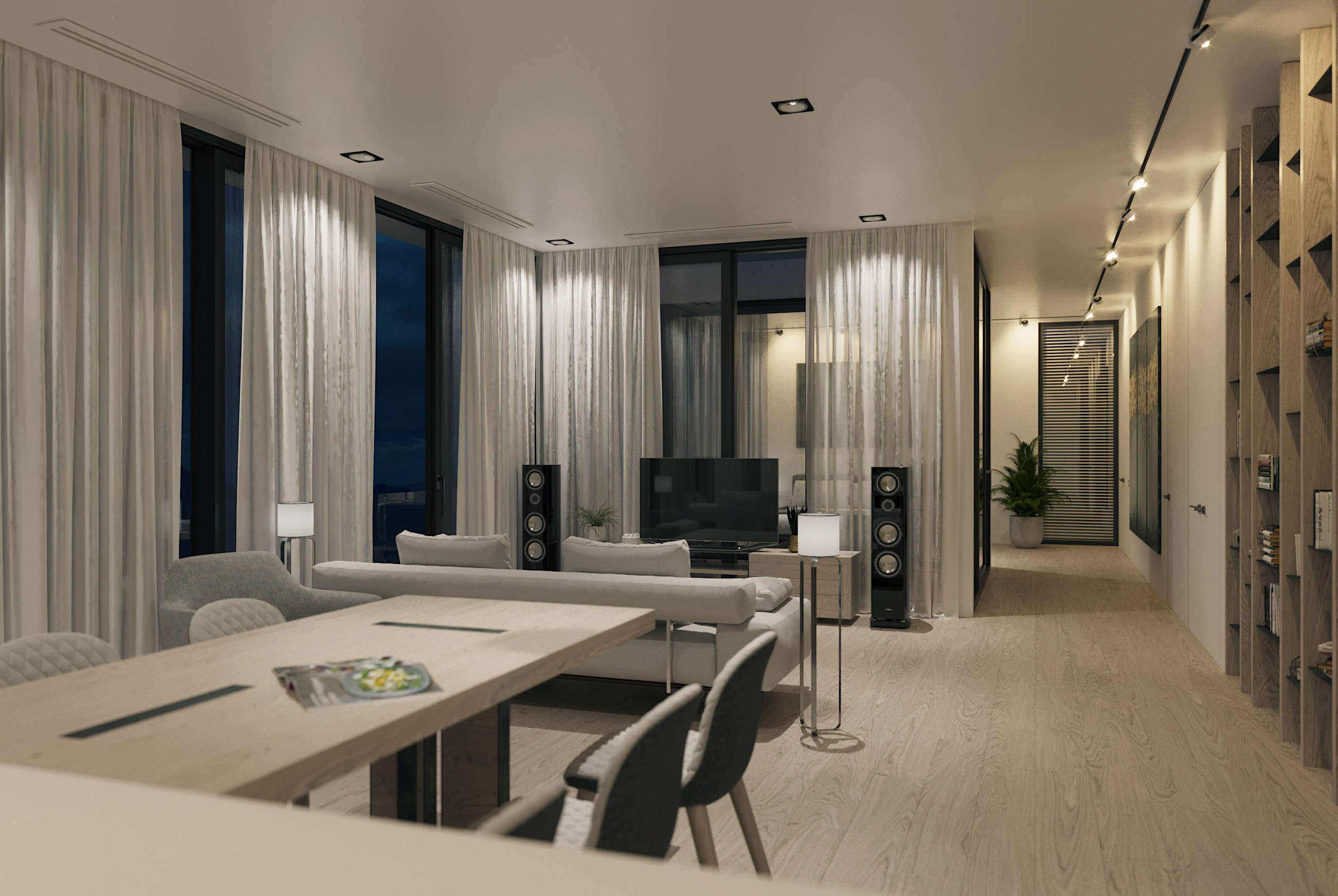 Bright living room on the sea coast-7