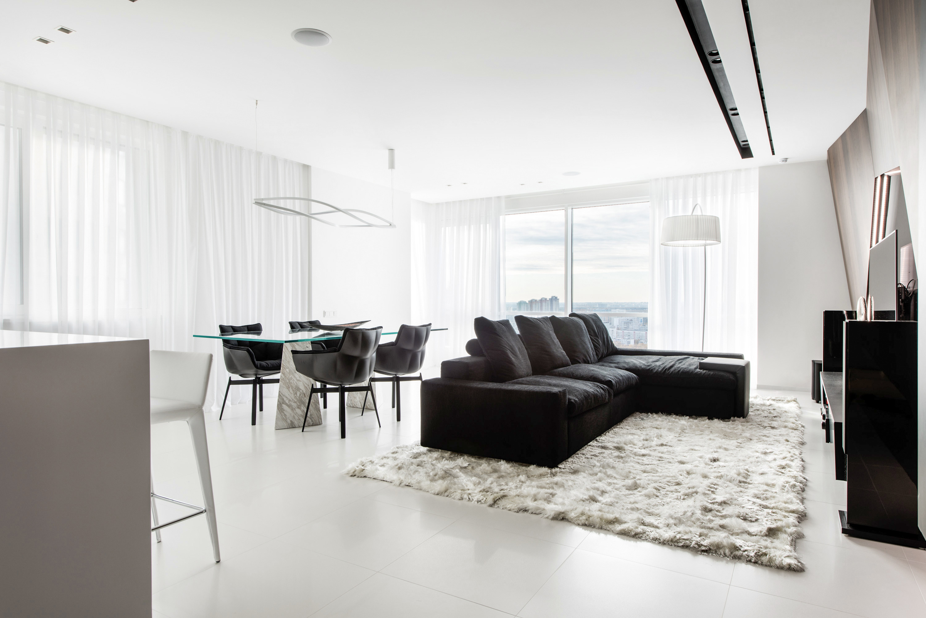 几何矩阵空间 | 暖木与冷玻璃的对比设计-5