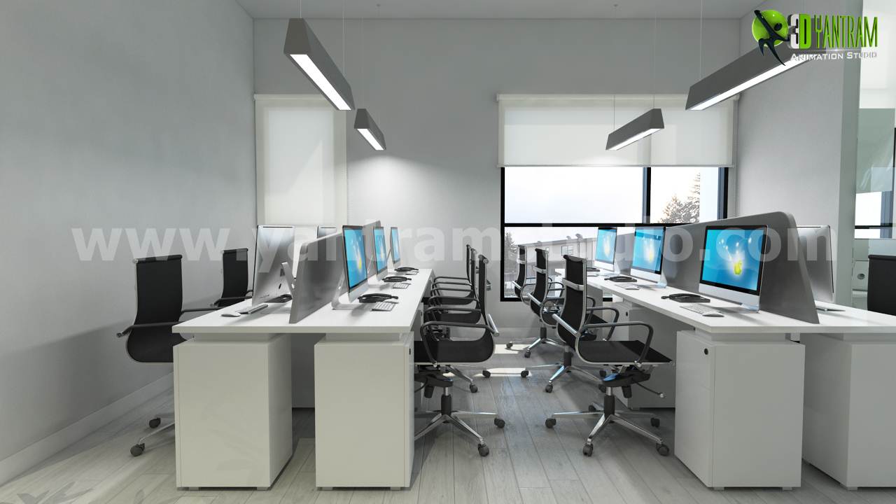 加拿大在建现代办公空间三维渲染-25