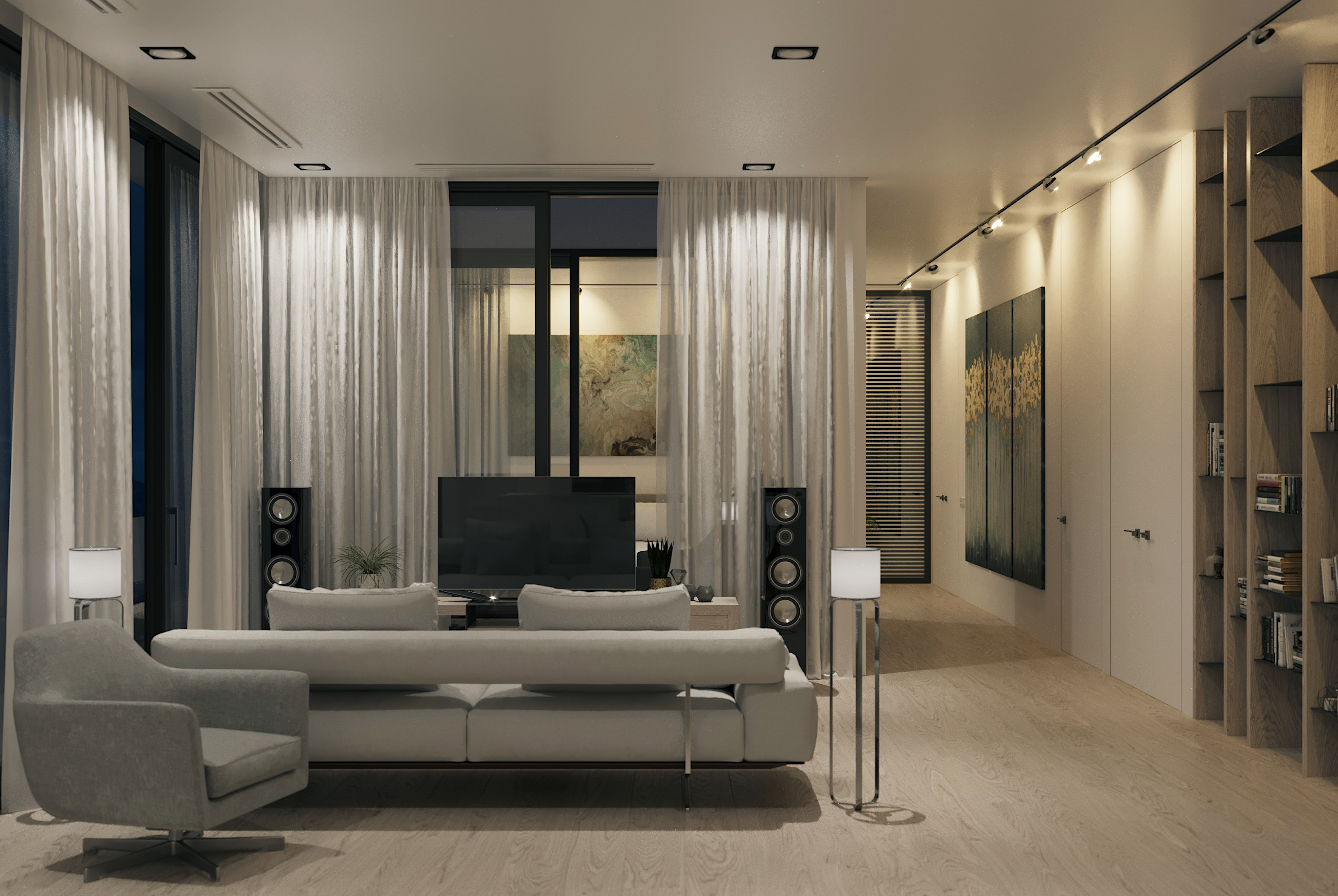 Bright living room on the sea coast-8