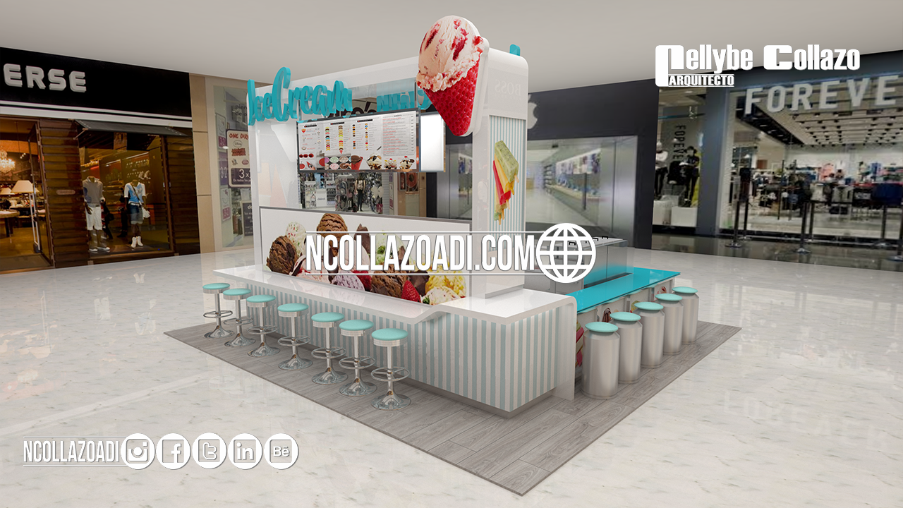 05/02017 Ice Cream Stand Design and Vray 3D Model-3