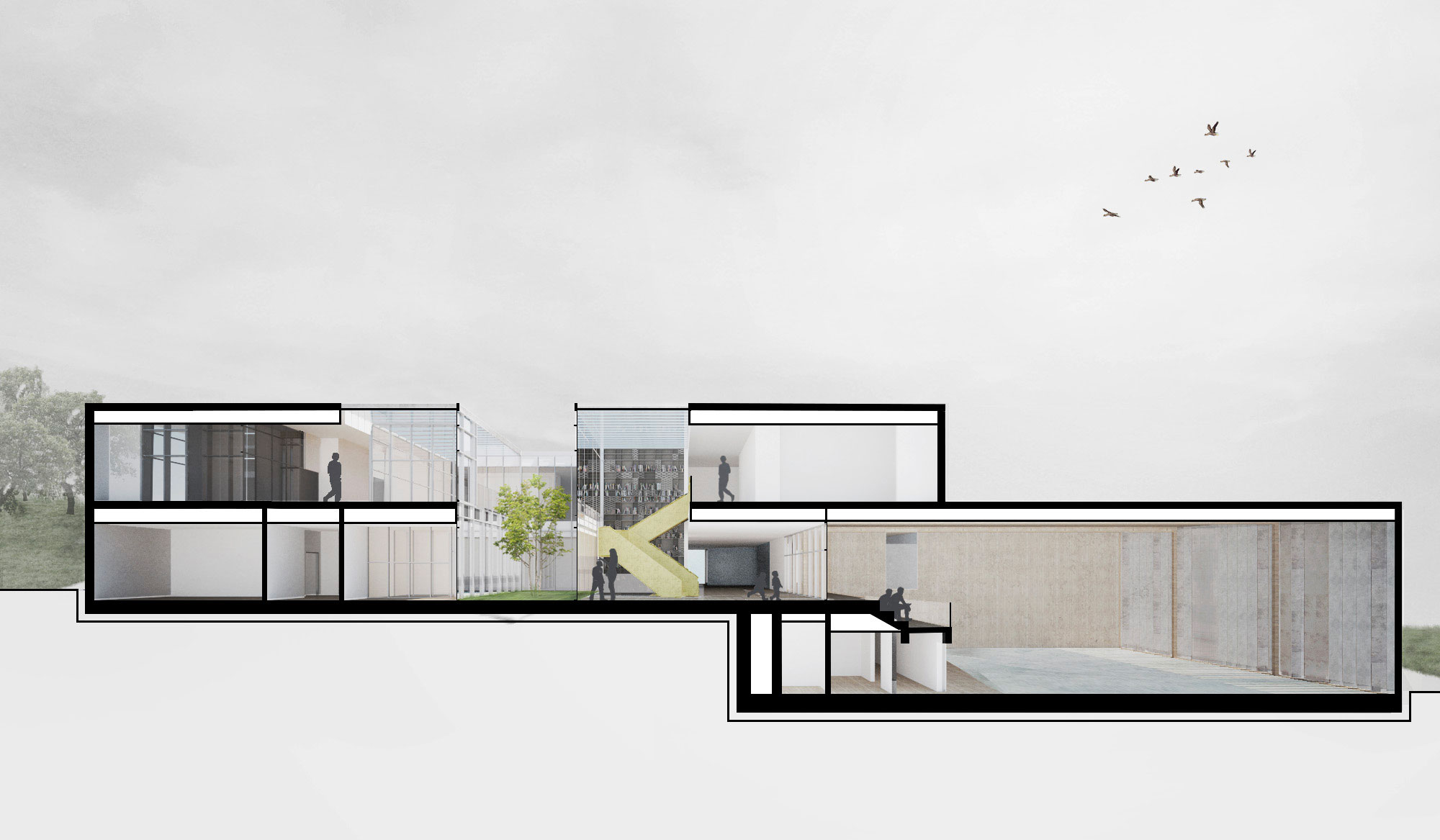 简约几何校园建筑，兼顾生态环保与美学-6