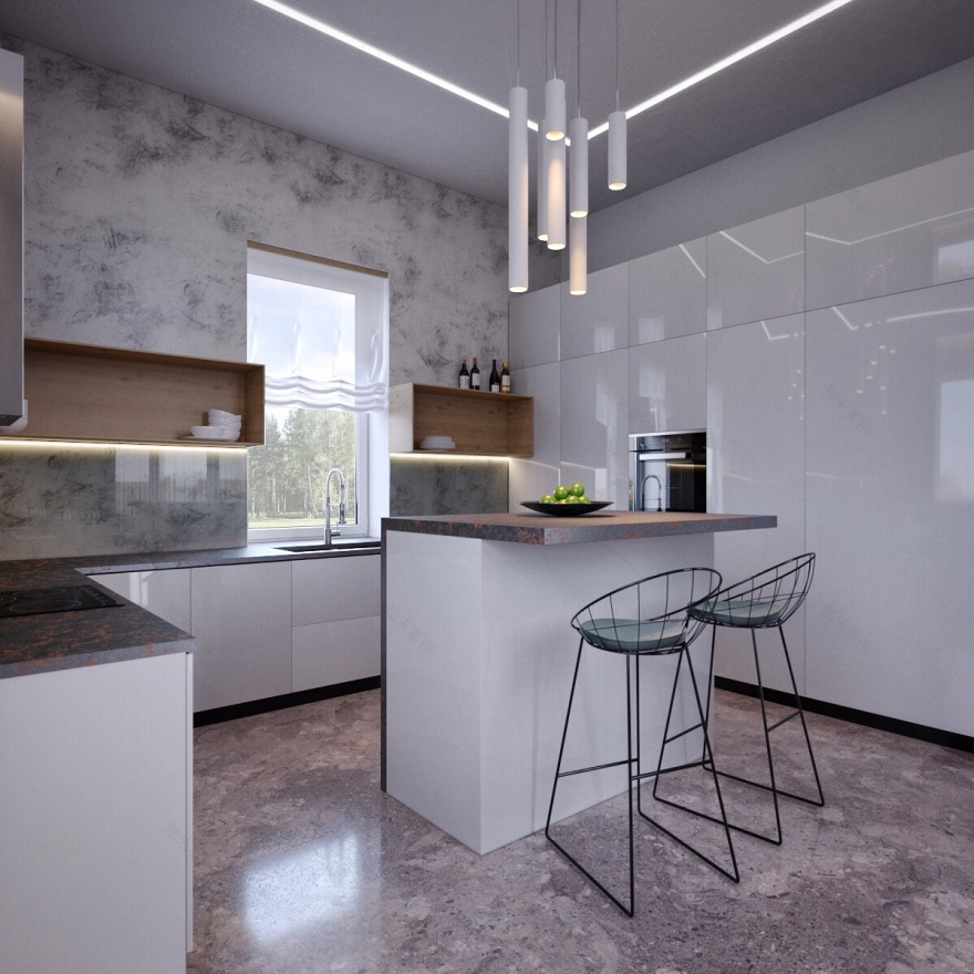 乌克兰极简私人住宅设计-22