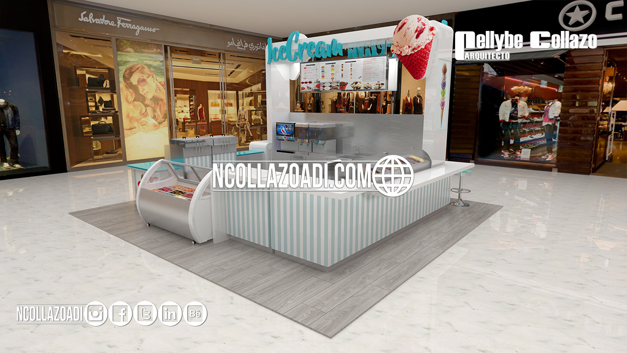 05/02017 Ice Cream Stand Design and Vray 3D Model-1