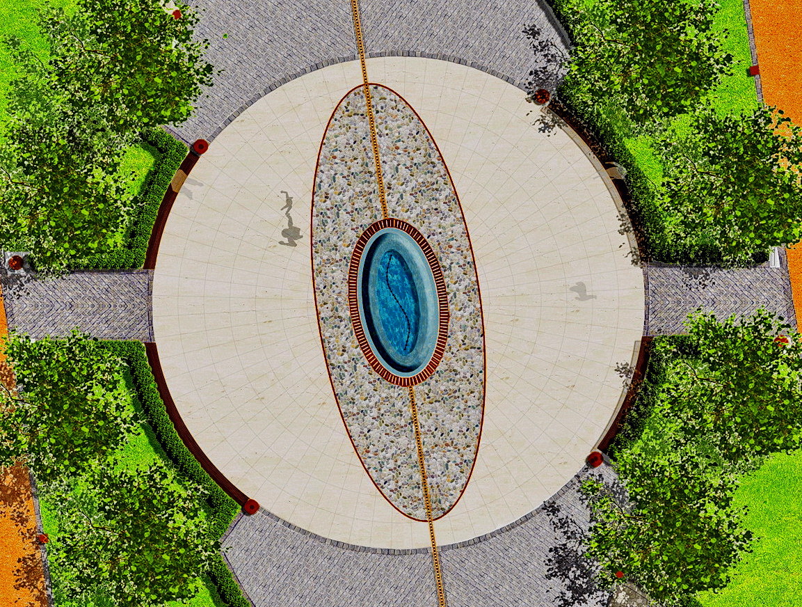 项目 A 阶段)中央核心区、铺路、家具和喷泉-1