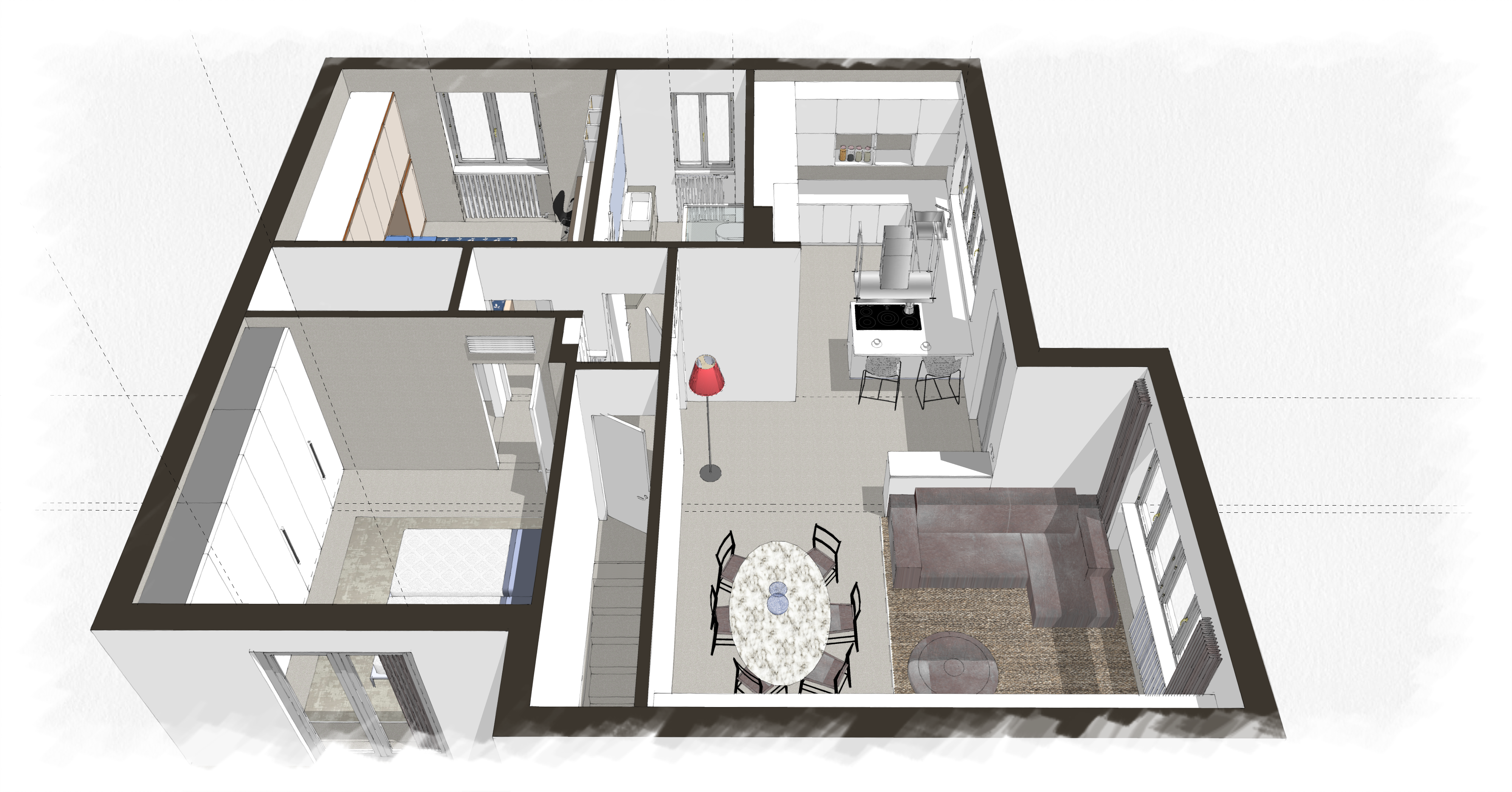 旧别墅变现代舒适家居，设计亮点实现空间增值-3