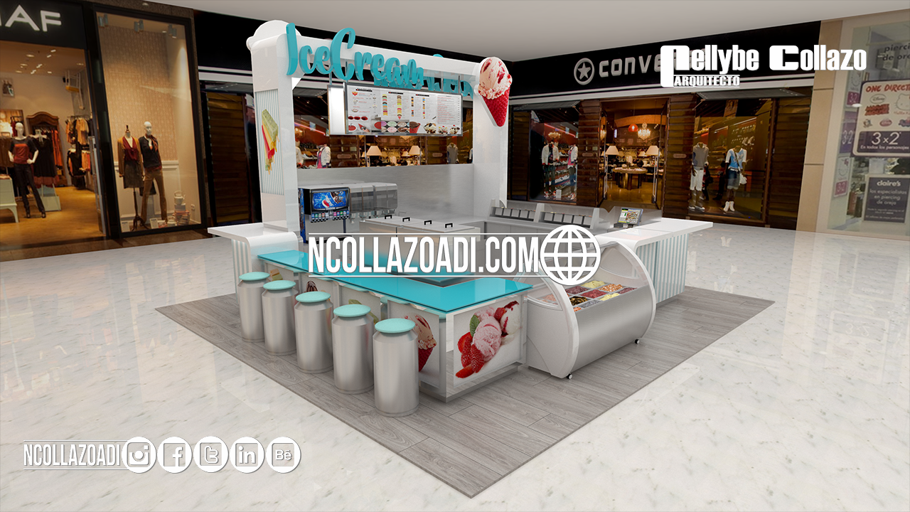 05/02017 Ice Cream Stand Design and Vray 3D Model-0