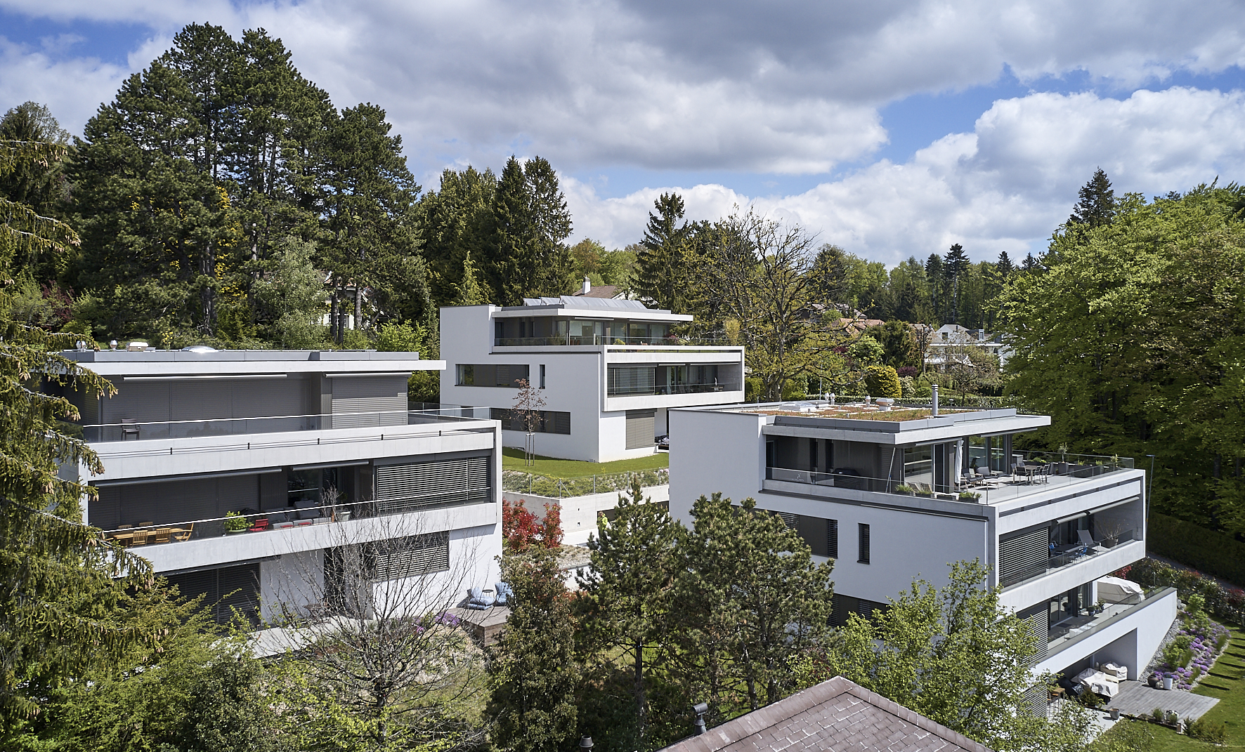 瑞士 Pully 别墅区三栋城市别墅设计-3