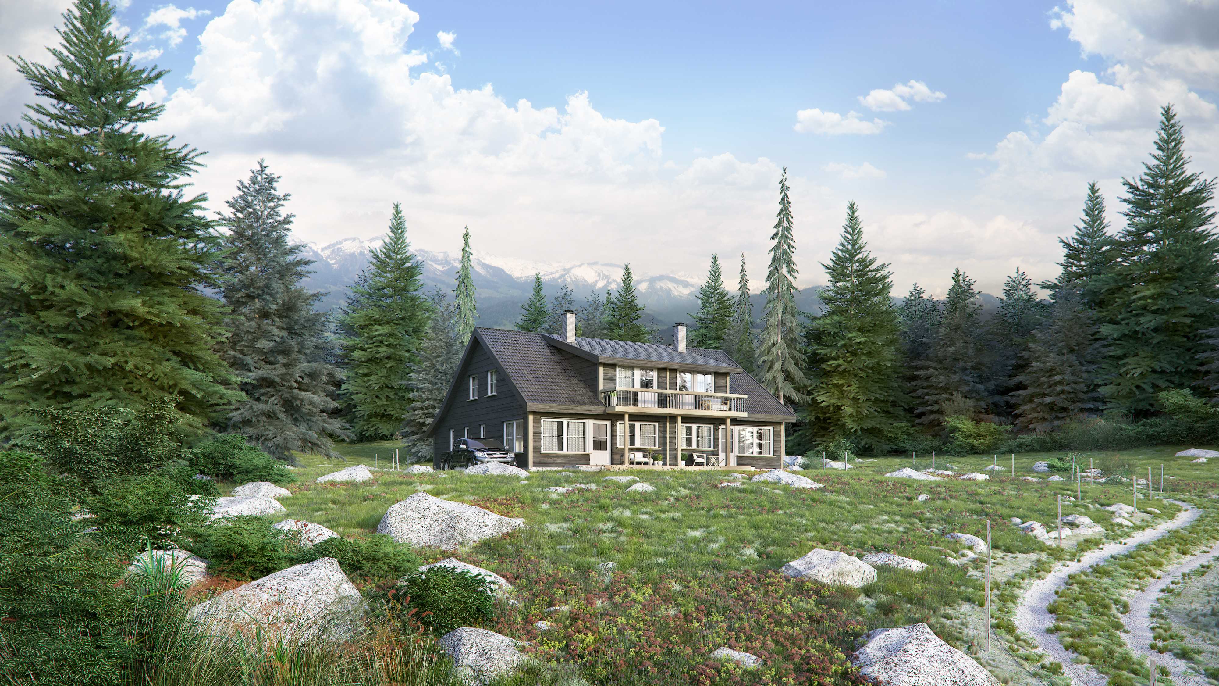 挪威森林中的宁静木屋-14