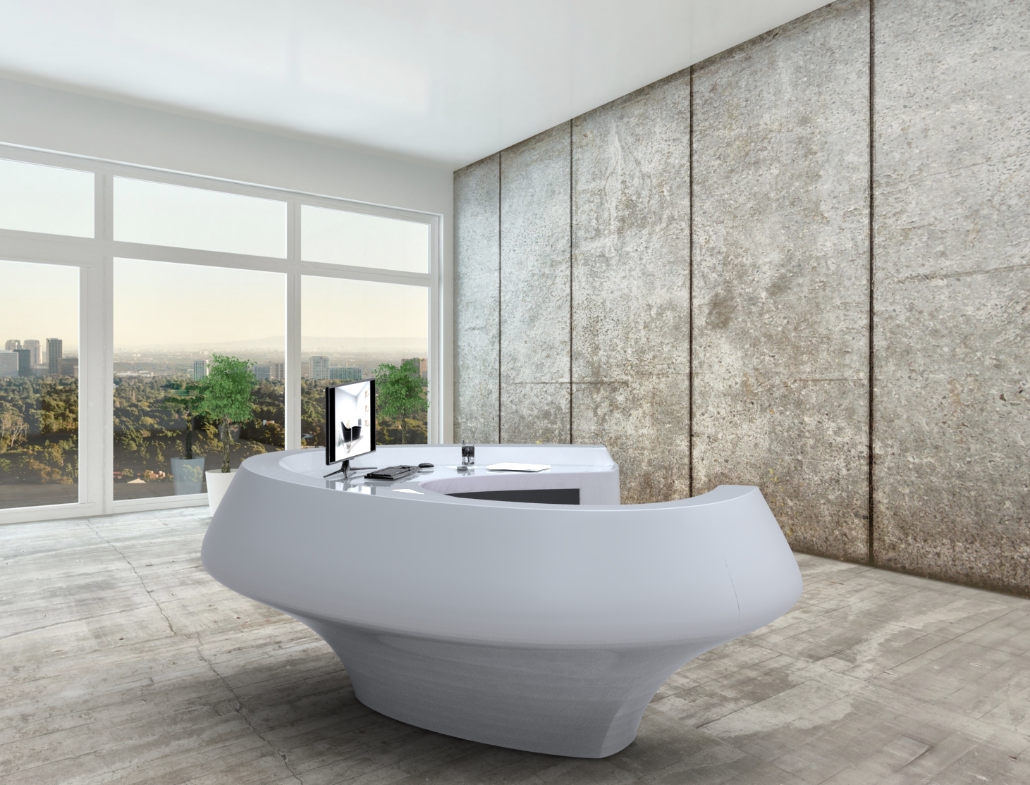 有机造型飞翼接待台-2