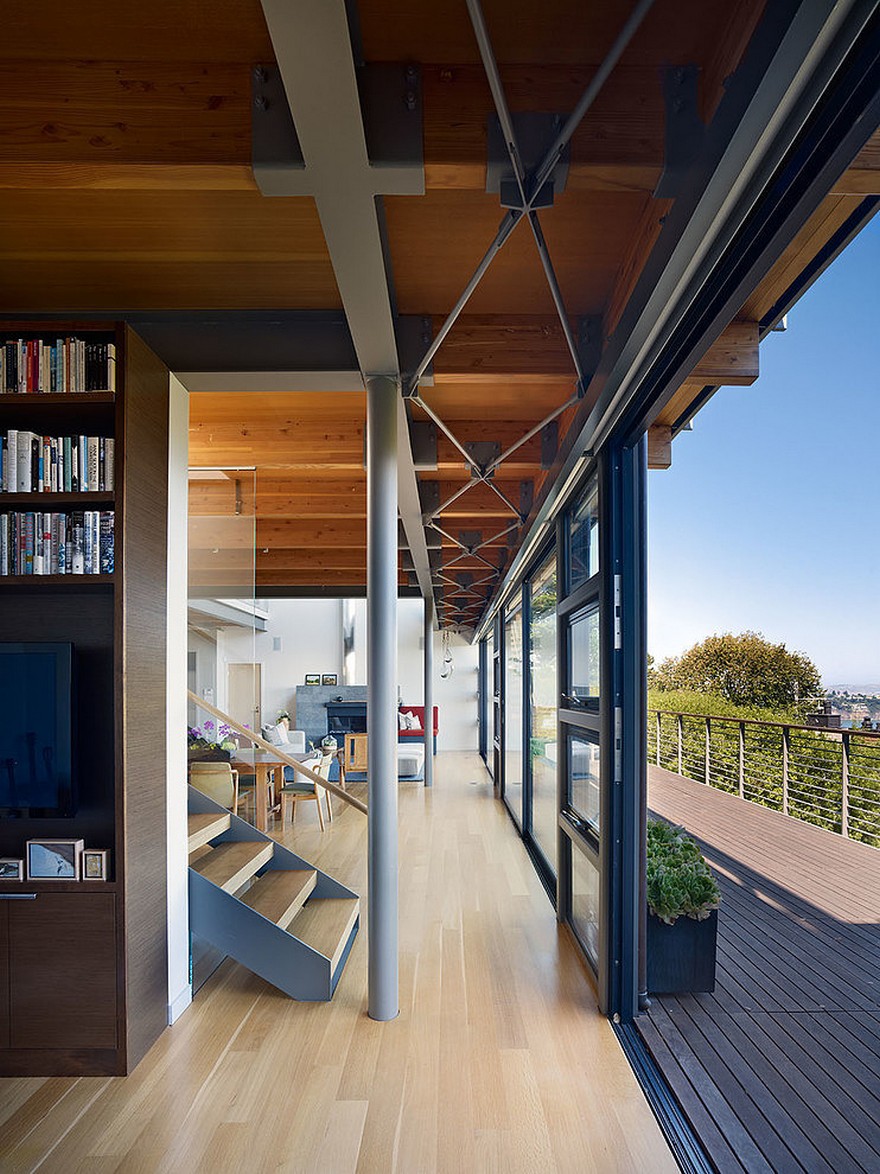 加州索萨利托现代山坡家园-14