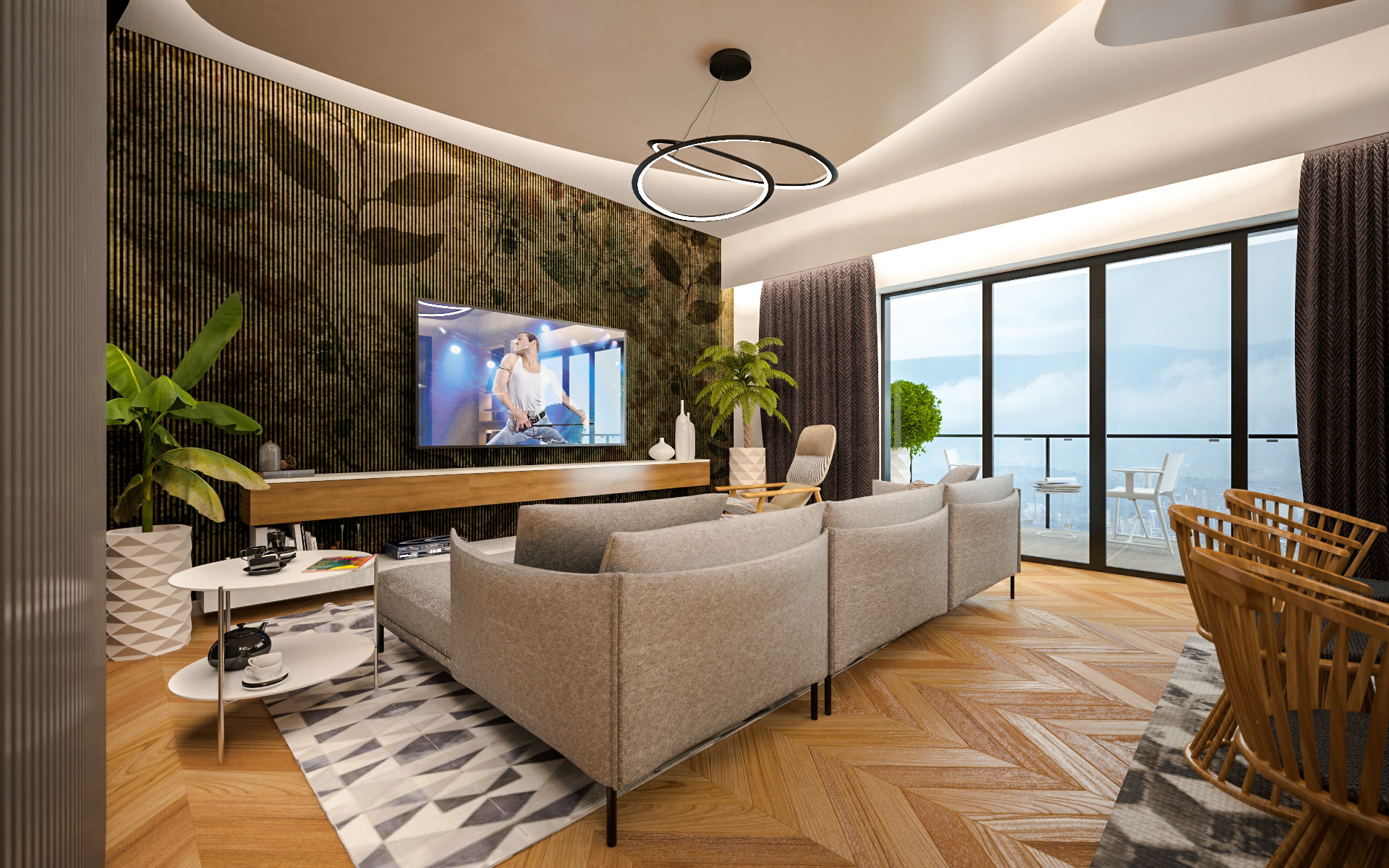 曲线家居空间，打造柔和层次感-1