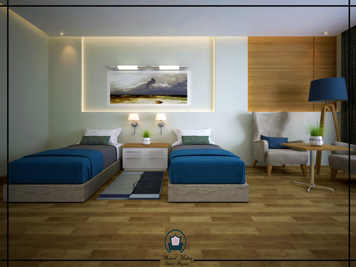 简约双卧酒店设计-7