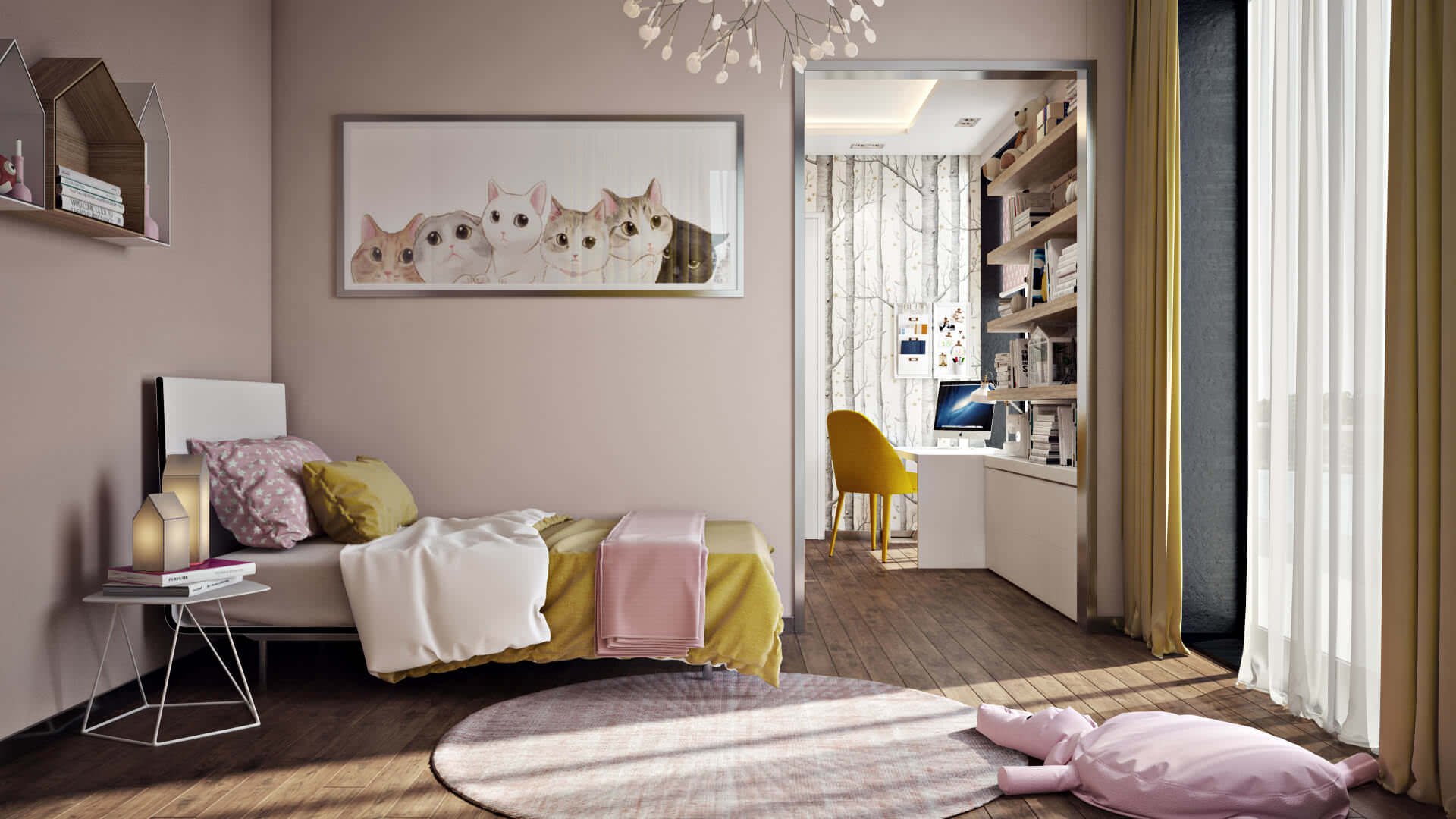 儿童卧室的 3D 建筑可视化魅力-0