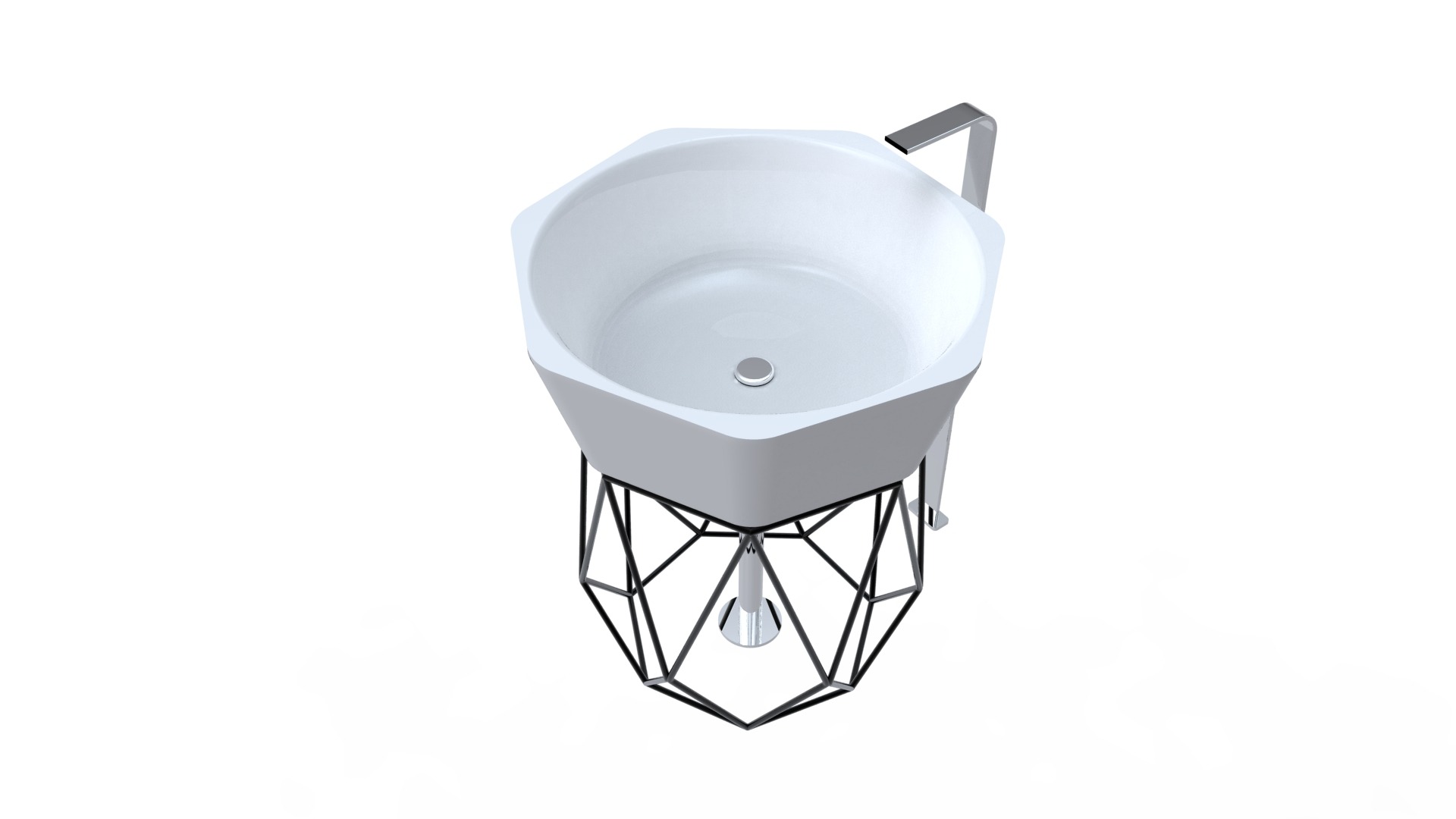 钻石造型独立洗手台-13