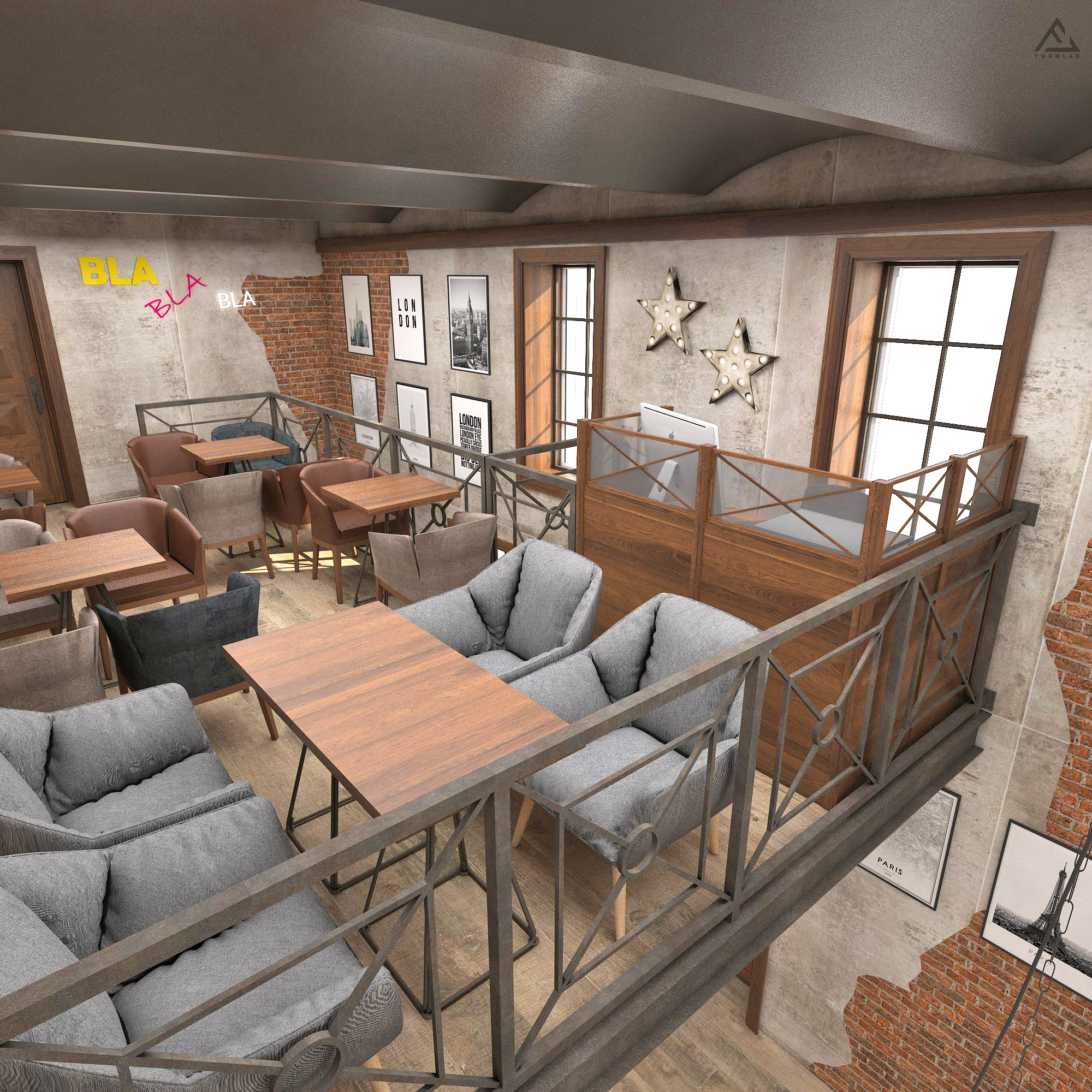 2018 年工业风酒吧设计-14