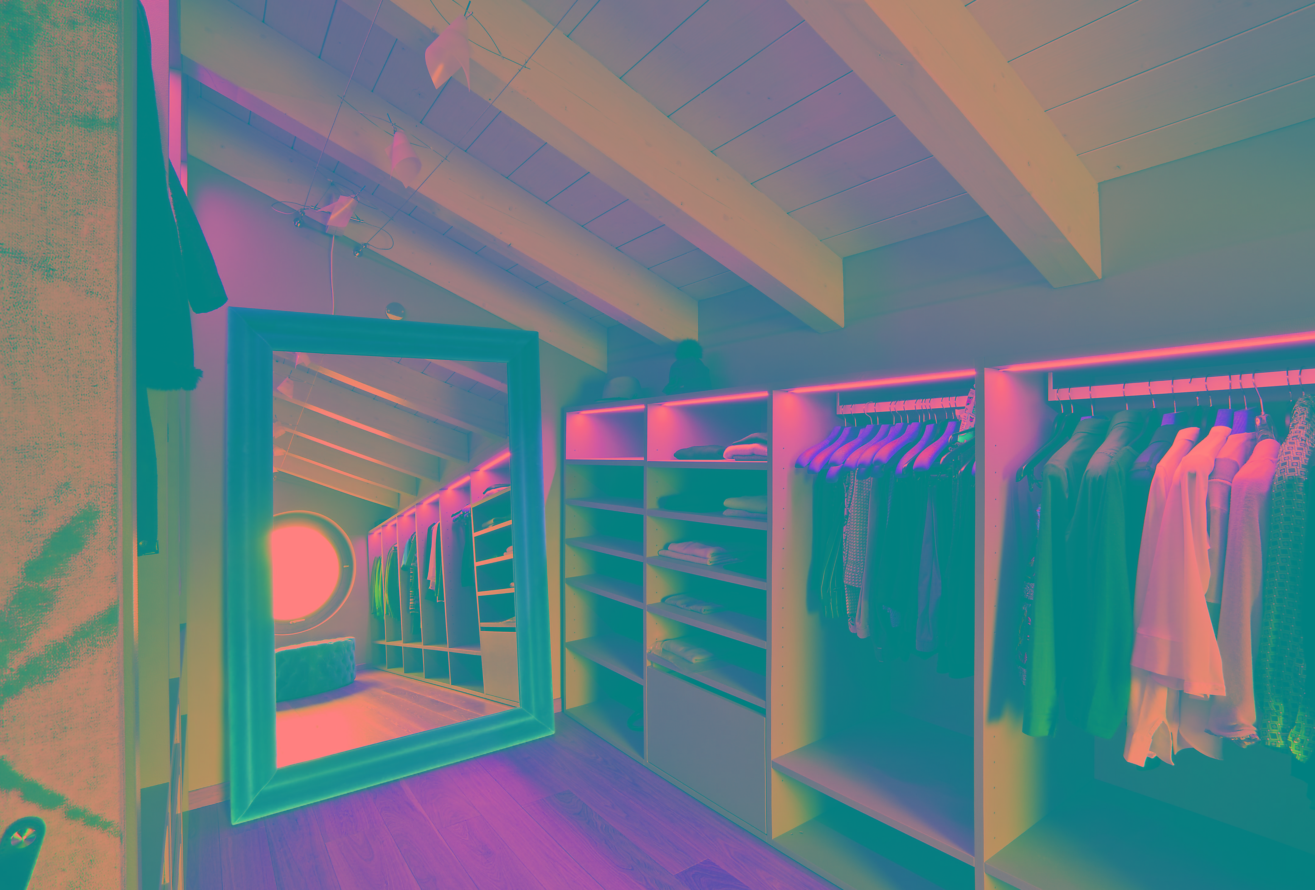 别墅，餐厅·木材和石头-15