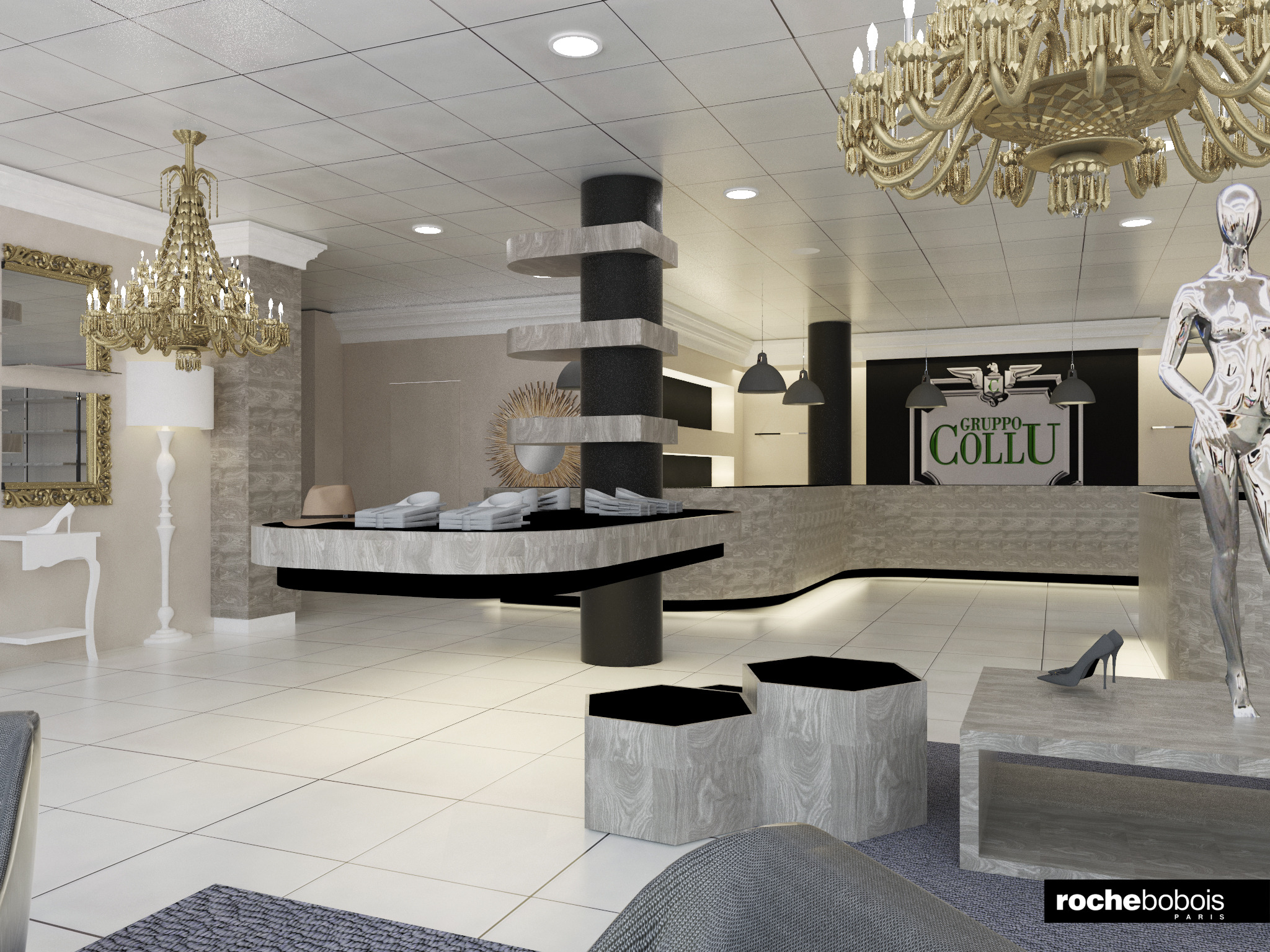 三层 600 平米展示空间的室内设计佳作-0