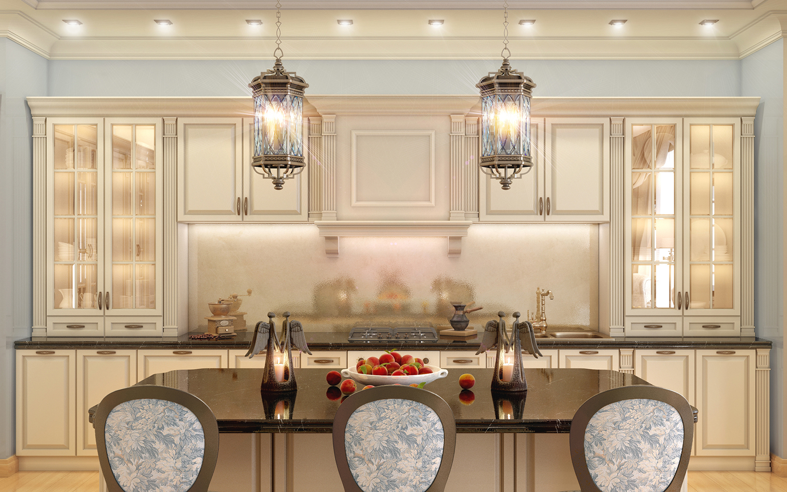 Kitchen design in classic style. Area 49m2 kitchen.-4