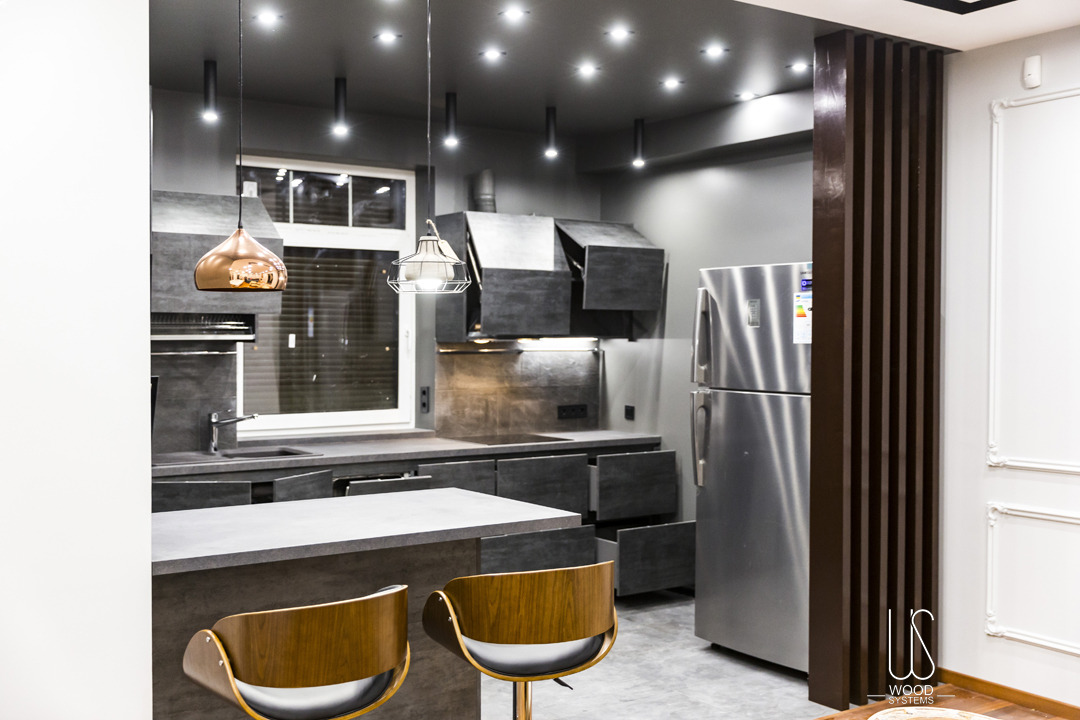 乌克兰基辅"石墨焦糖"厨房设计-25
