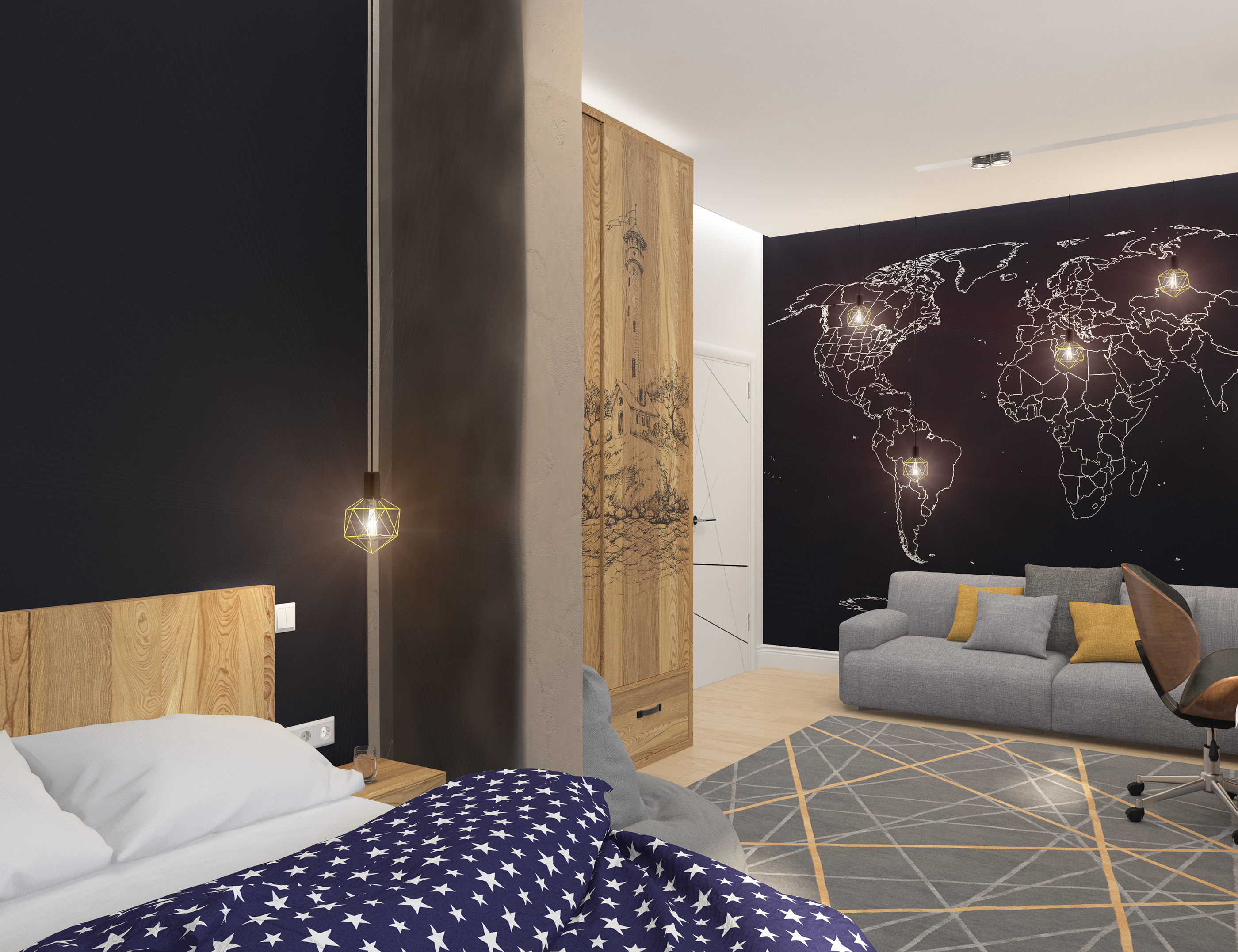 三口之家 100 平米私密住宅设计-13