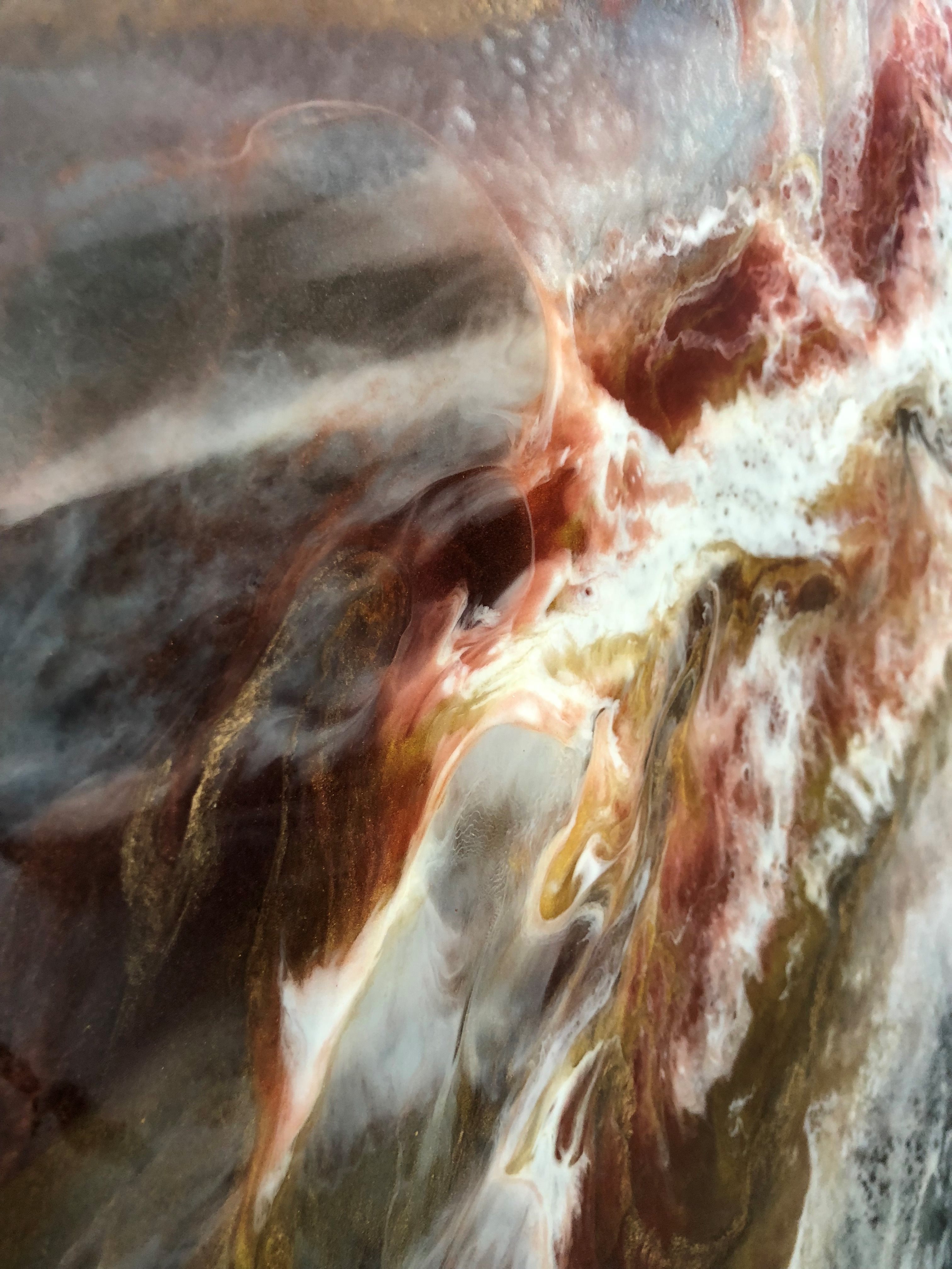 金波荡漾,华贵尽显——黄金黑抽象画装饰室内设计-9