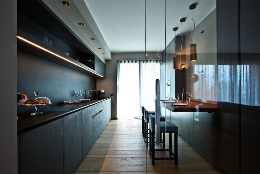 别墅,餐厅·木材和石头-6