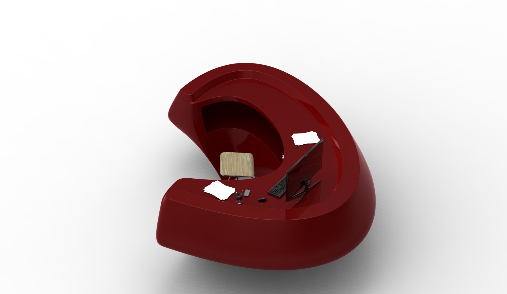 有机造型飞翼接待台-18