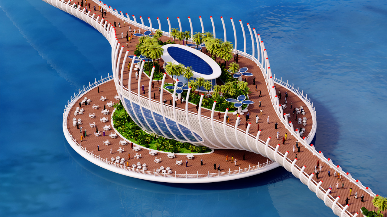 巴林"Murex"桥餐厅——水上建筑的惊艳之作-0