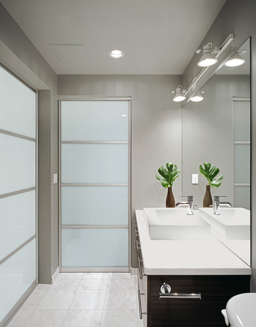 黑色调玻璃隔断打造现代复式公寓-22