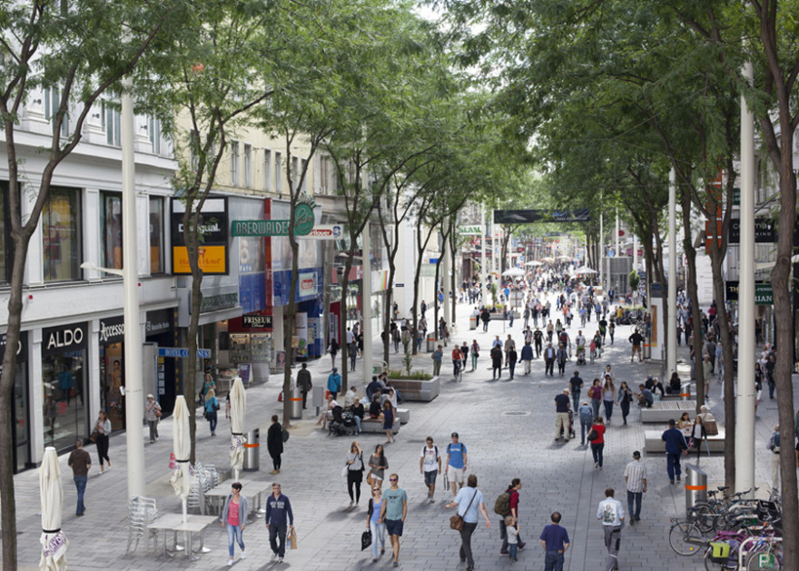 维也纳共享空间典范 · 玛利亚希尔夫街的模块化公共空间-1