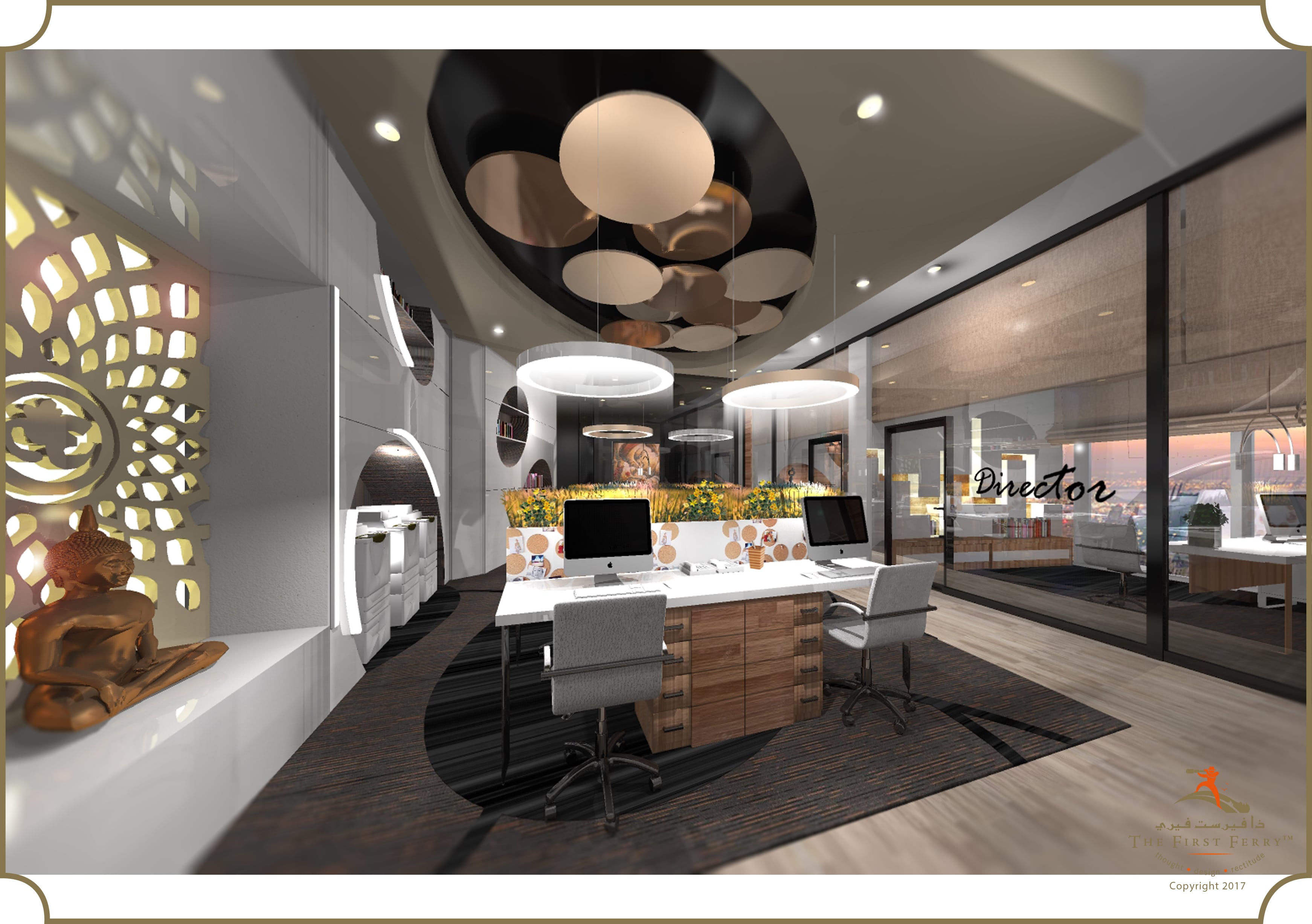 迪拜 binary tower 奢华办公空间设计-4